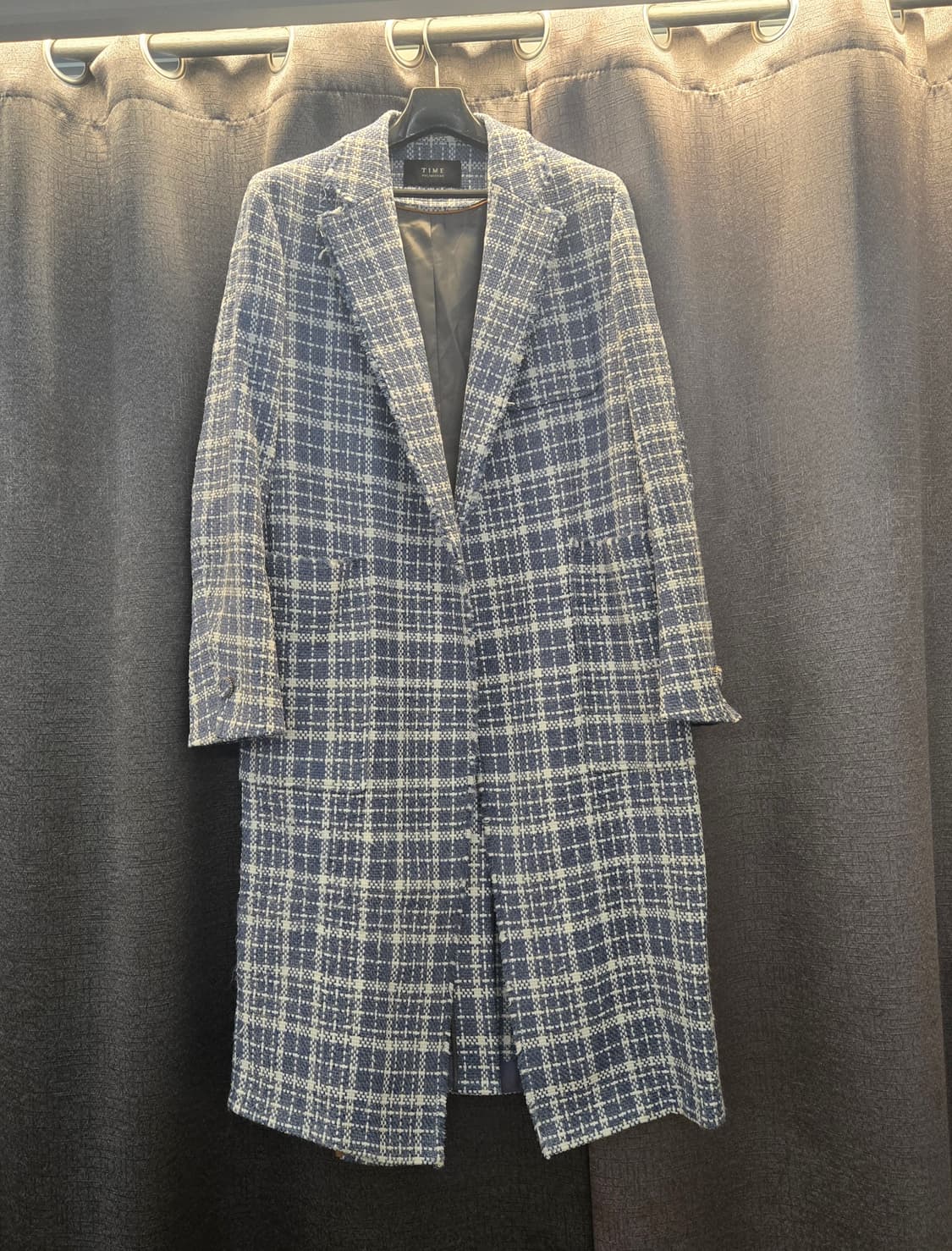 TIME 타임 체크 롱 코트(88-98-165) 상품이미지1