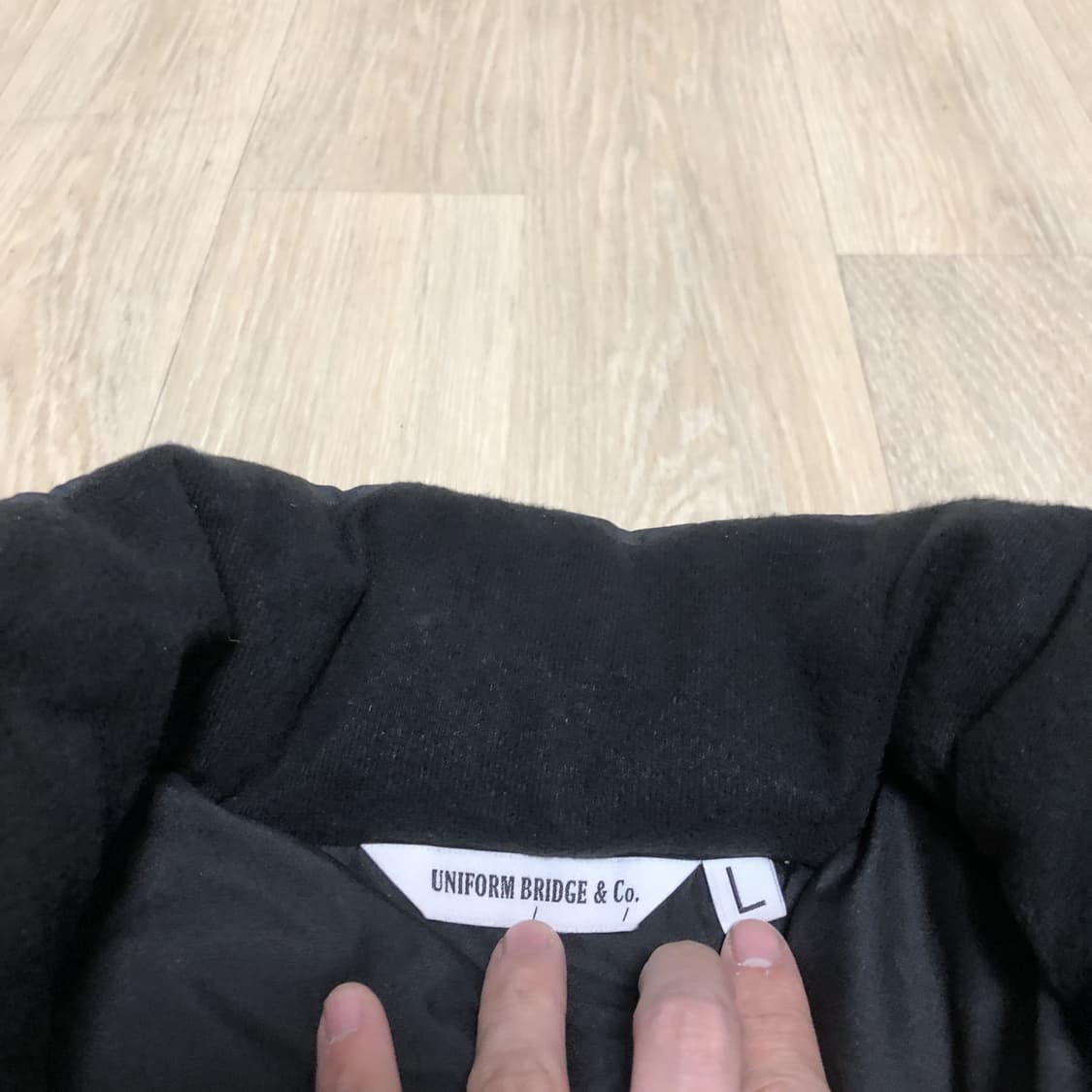 (L) 유니폼브릿지 UNIFORM BRIDGE 덕다운 푸퍼 패딩 블랙 상품이미지4