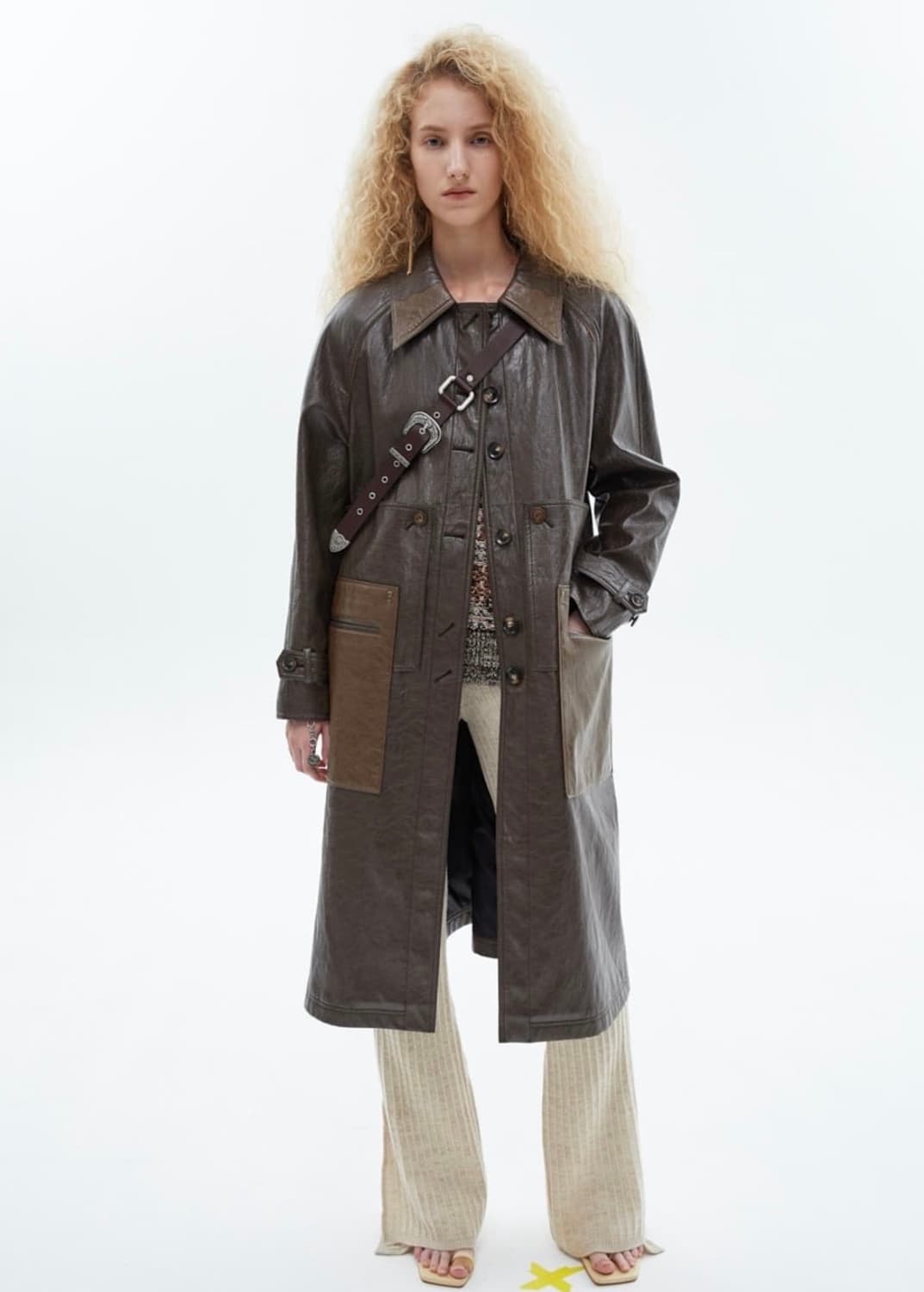 Andersson bell 레더 롱코트 상품이미지1