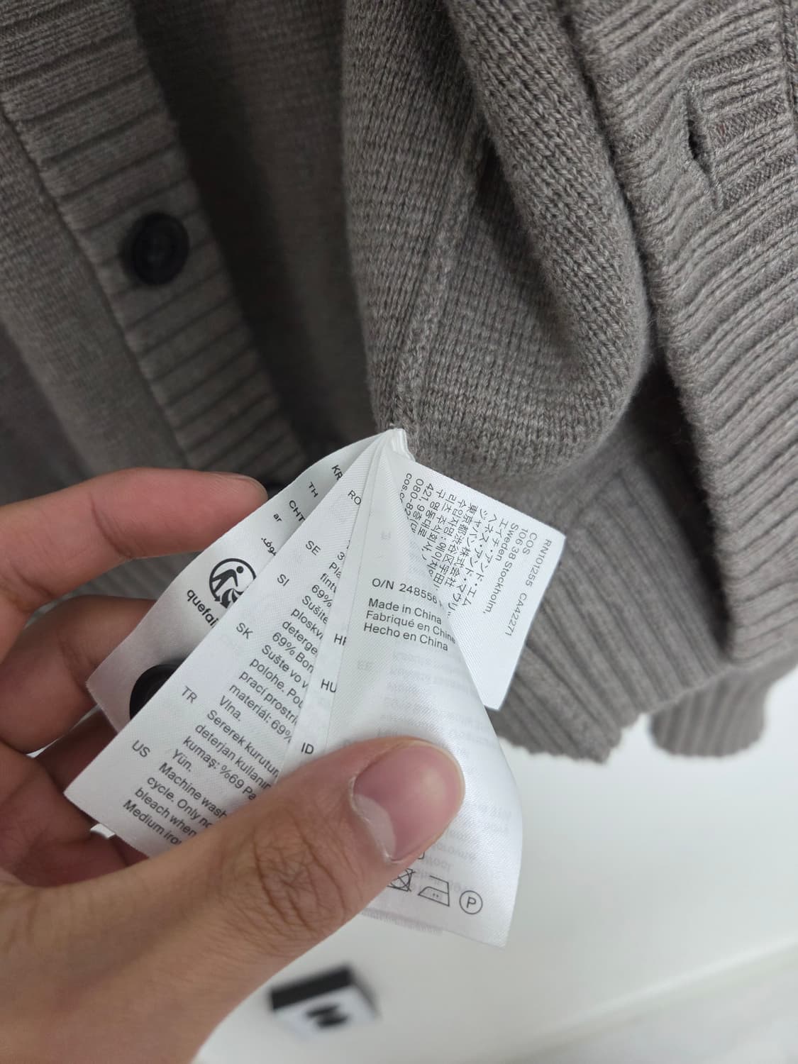 cos 울 블렌드 크루넥 가디건 xs 상품이미지6