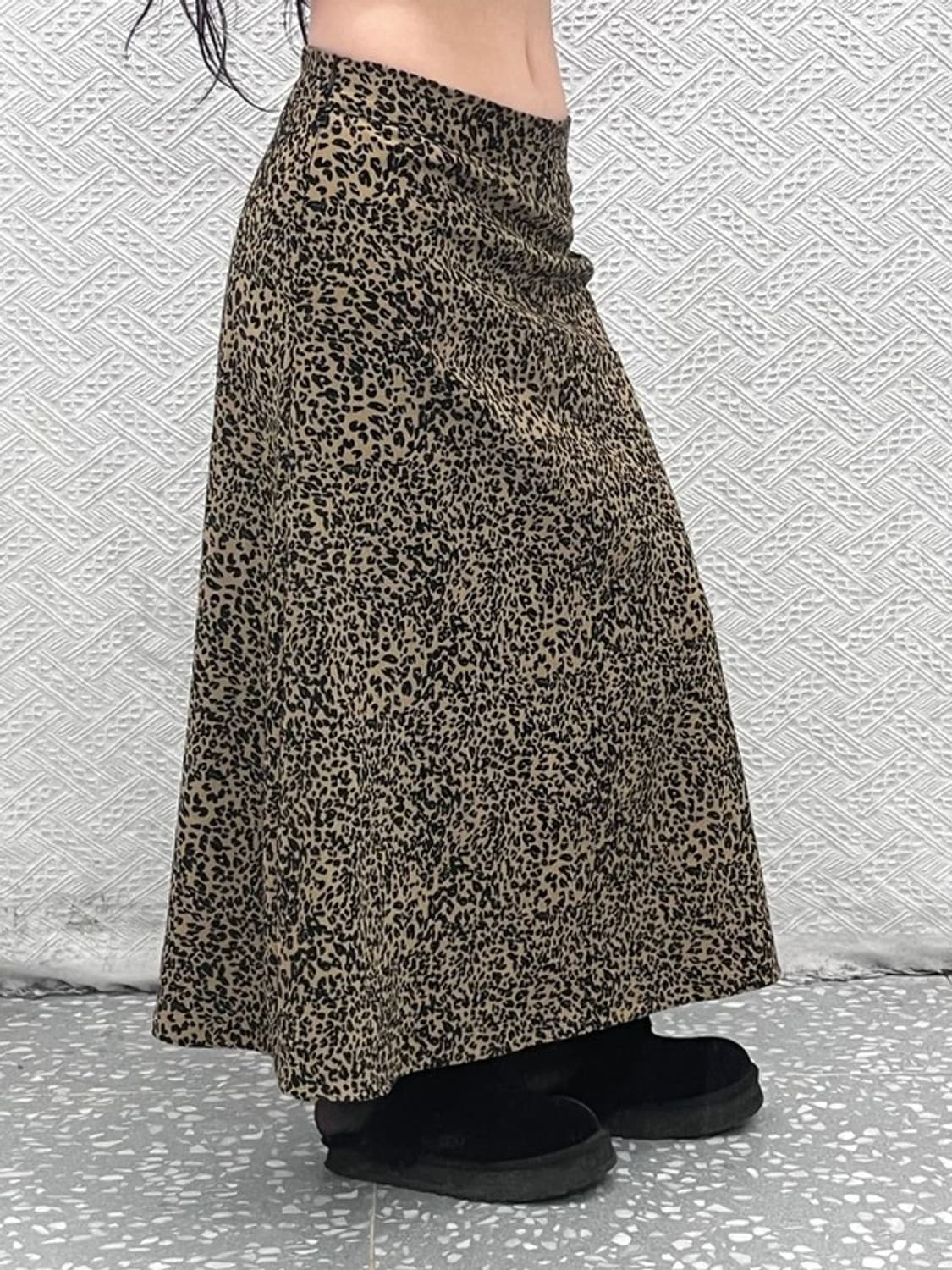 빈티지 모리걸 갸루 호피 레오파드 롱스커트 F C07230 상품이미지2