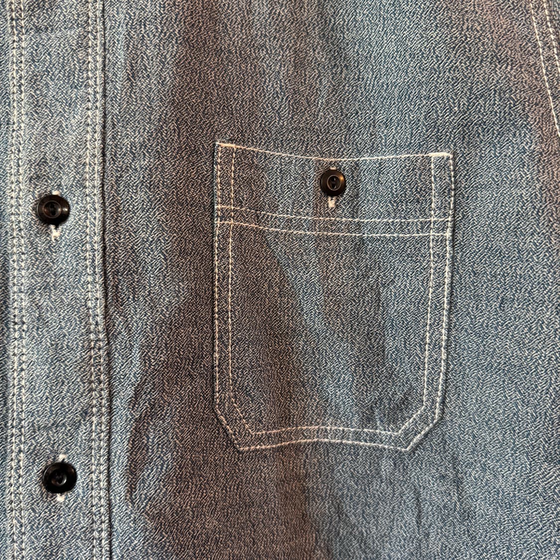 네이비 USN 샴브레이셔츠 M 상품이미지3