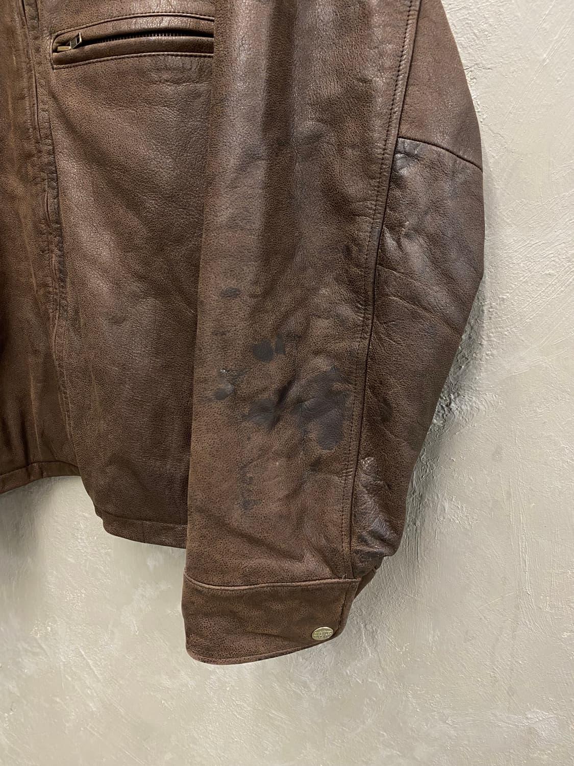 [L] 90s AVIREX 아비렉스 리얼레더 스포츠 자켓 상품이미지3