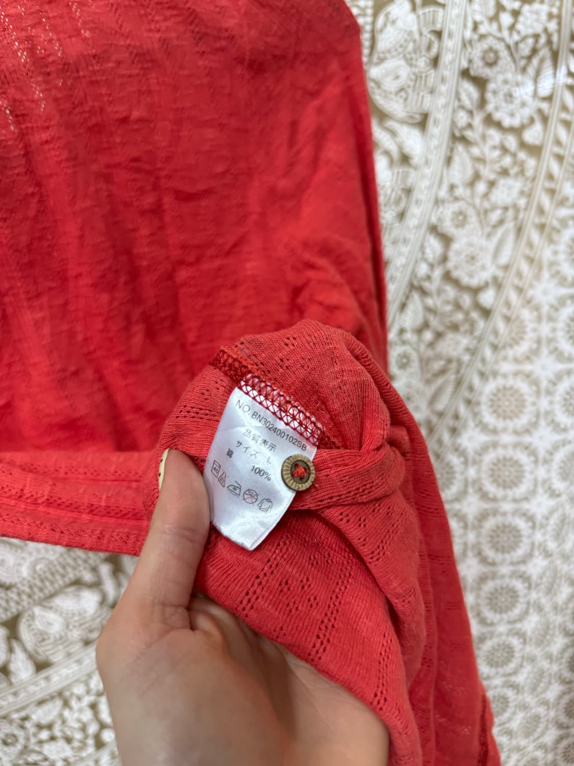 제페니즈 빈티지 여성 펀칭 헨리넥 긴팔 티  상품이미지6