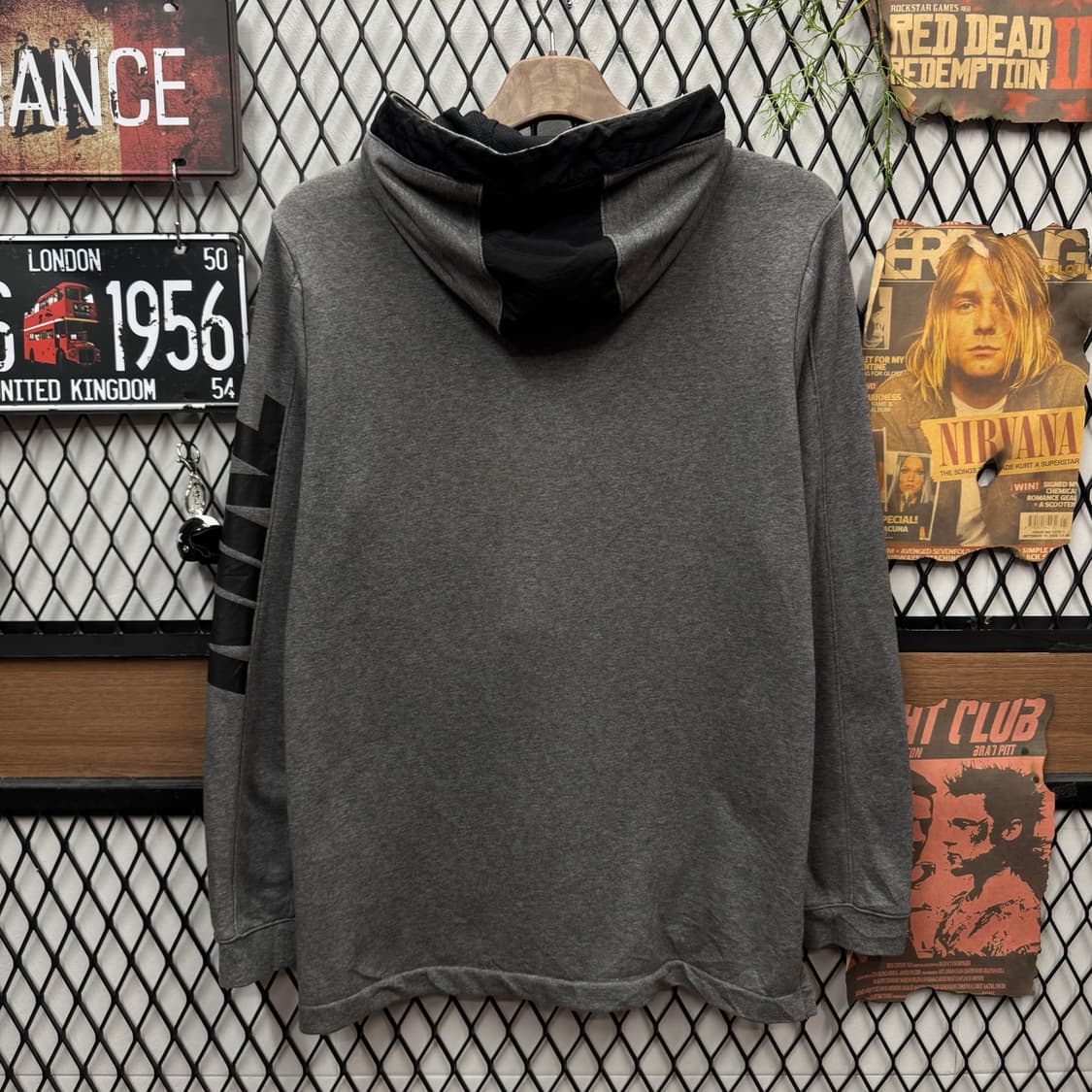 나이키 후드 집업 사이드 레터링 빅로고 포인트 차콜 상품이미지2