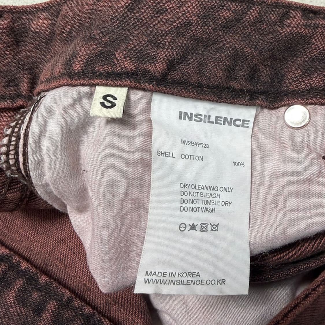 새상품 인사일런스 멀티컬러 스트레이트 진 애시드 핑크 S 상품이미지5