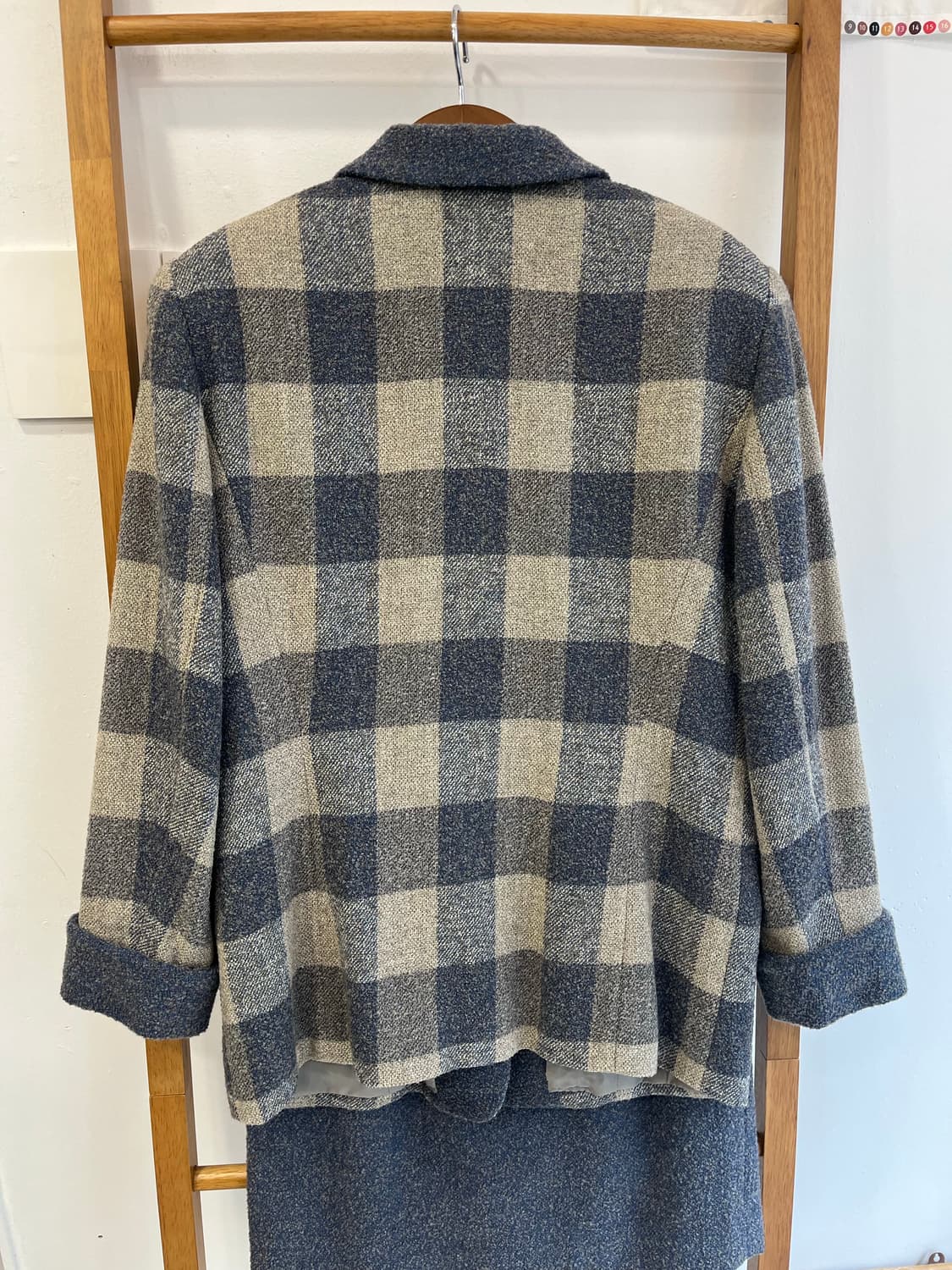 Chalet Blanc 울 블렌드 블록 체크 셋업 (자켓+스커트) 상품이미지2