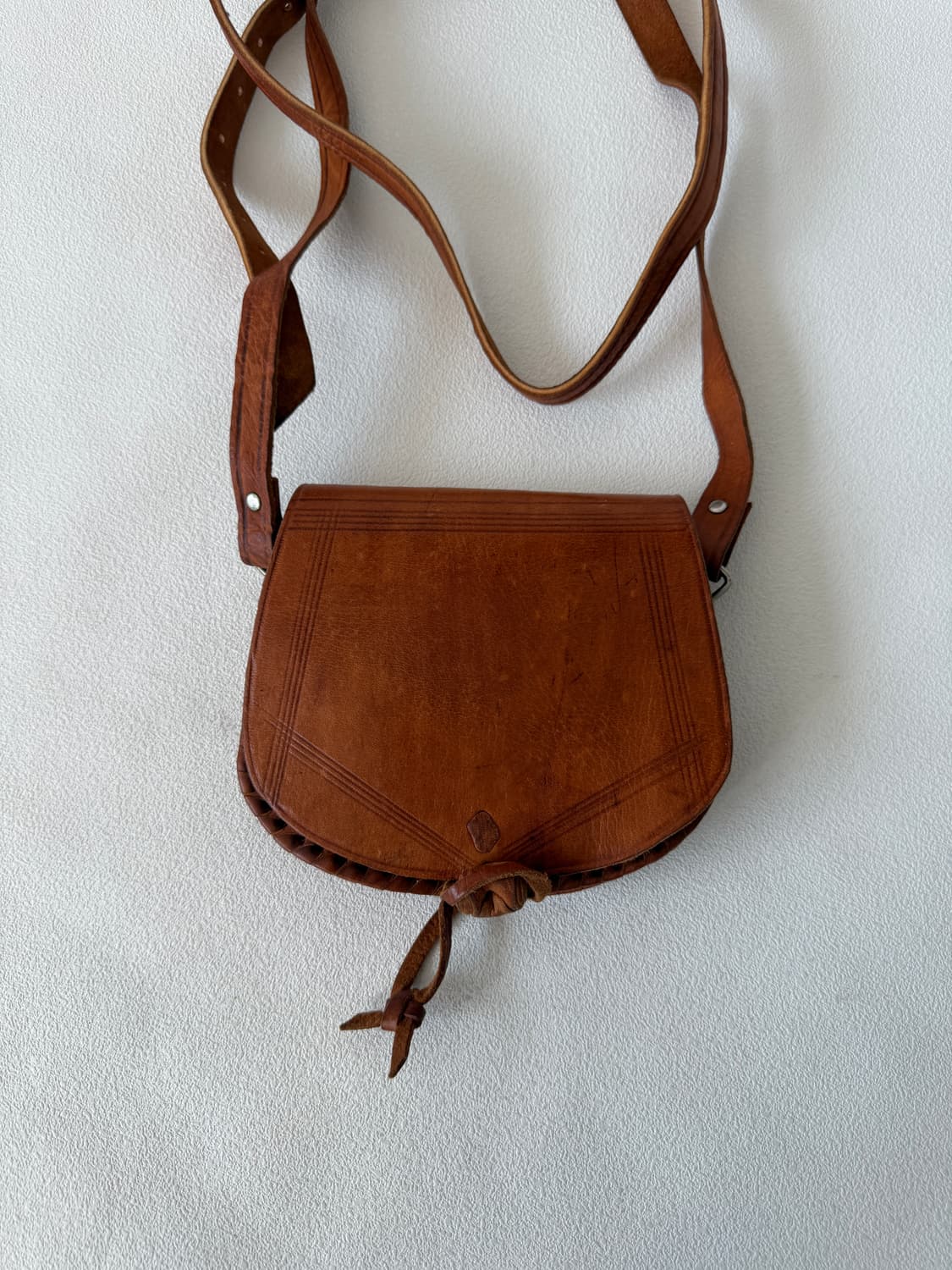 Pre owned 레더 통가죽 크로스백 상품이미지2