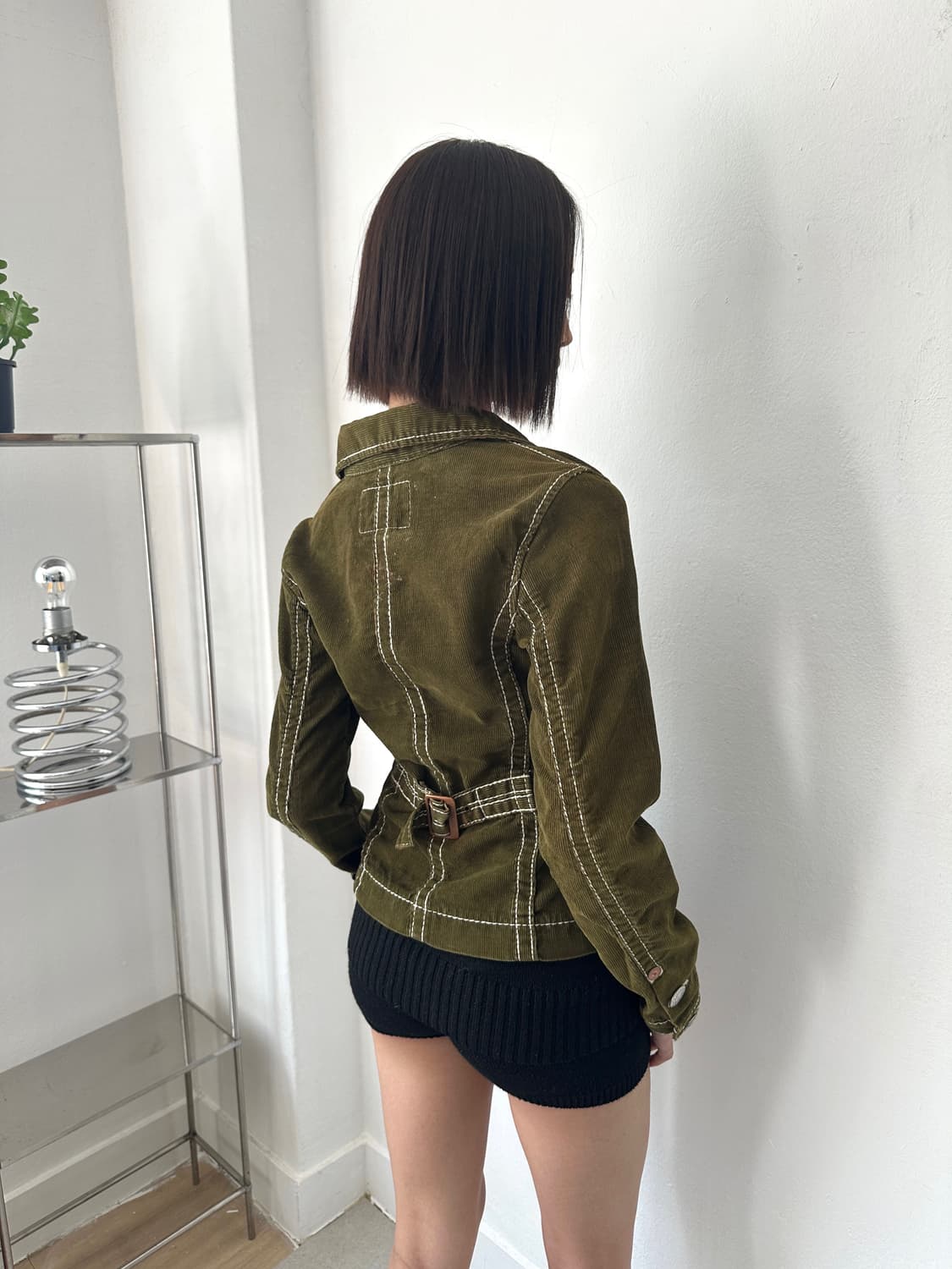 트루릴리전 2000s 카키 코듀로이 벨트 포켓 자켓 상품이미지3