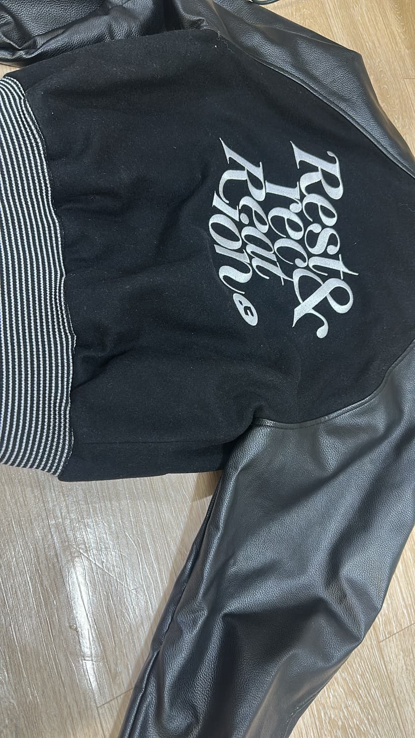 레스트앤레크레이션 바시티 자켓 블랙 상품이미지2