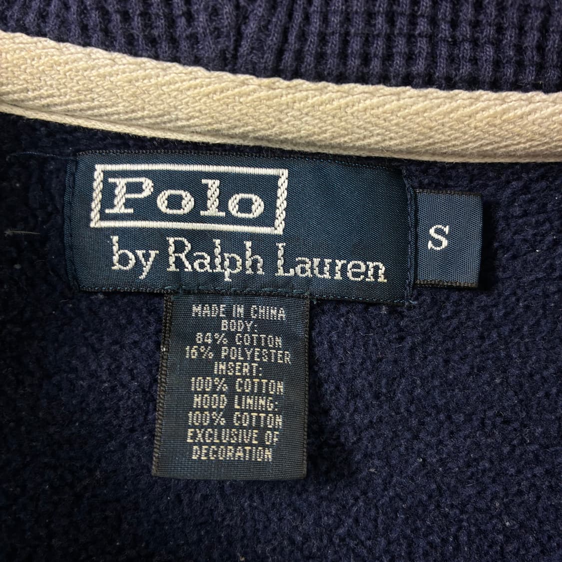 Polo  폴로 랄프로렌 90,s 자수 코튼 네이비 써멀 후드집업  상품이미지6