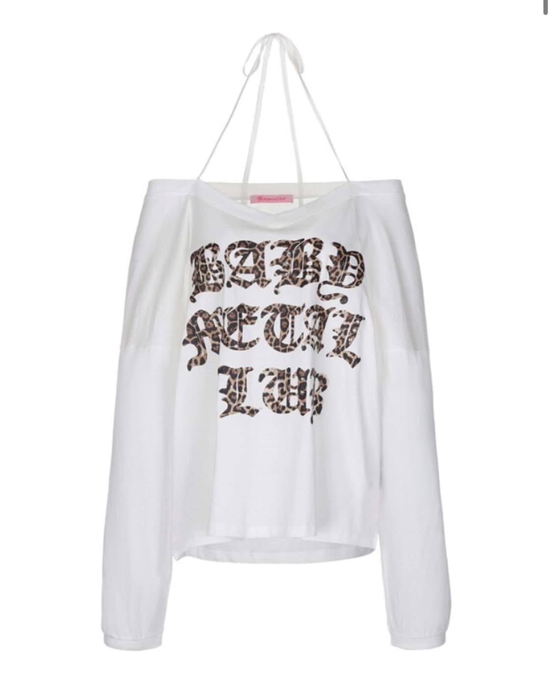 베메클 레오파드 로고 스트링 티 화이트 상품이미지1