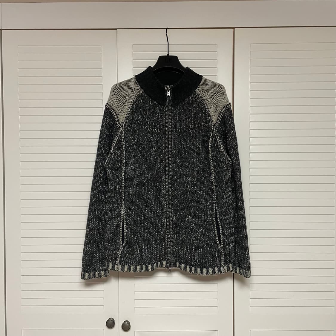 아르마니 익스체인지 램스울 하이넥 니트집업 상품이미지1