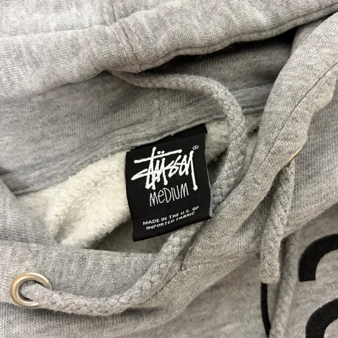 스투시 올드스쿨 빈티지 그레이 프린팅 로고 후드티 판매합니다 상품이미지9