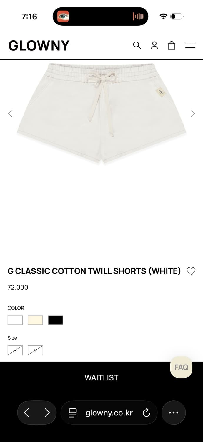 글로니 G CLASSIC COTTON TWILL SHORTS (BLACK 상품이미지3