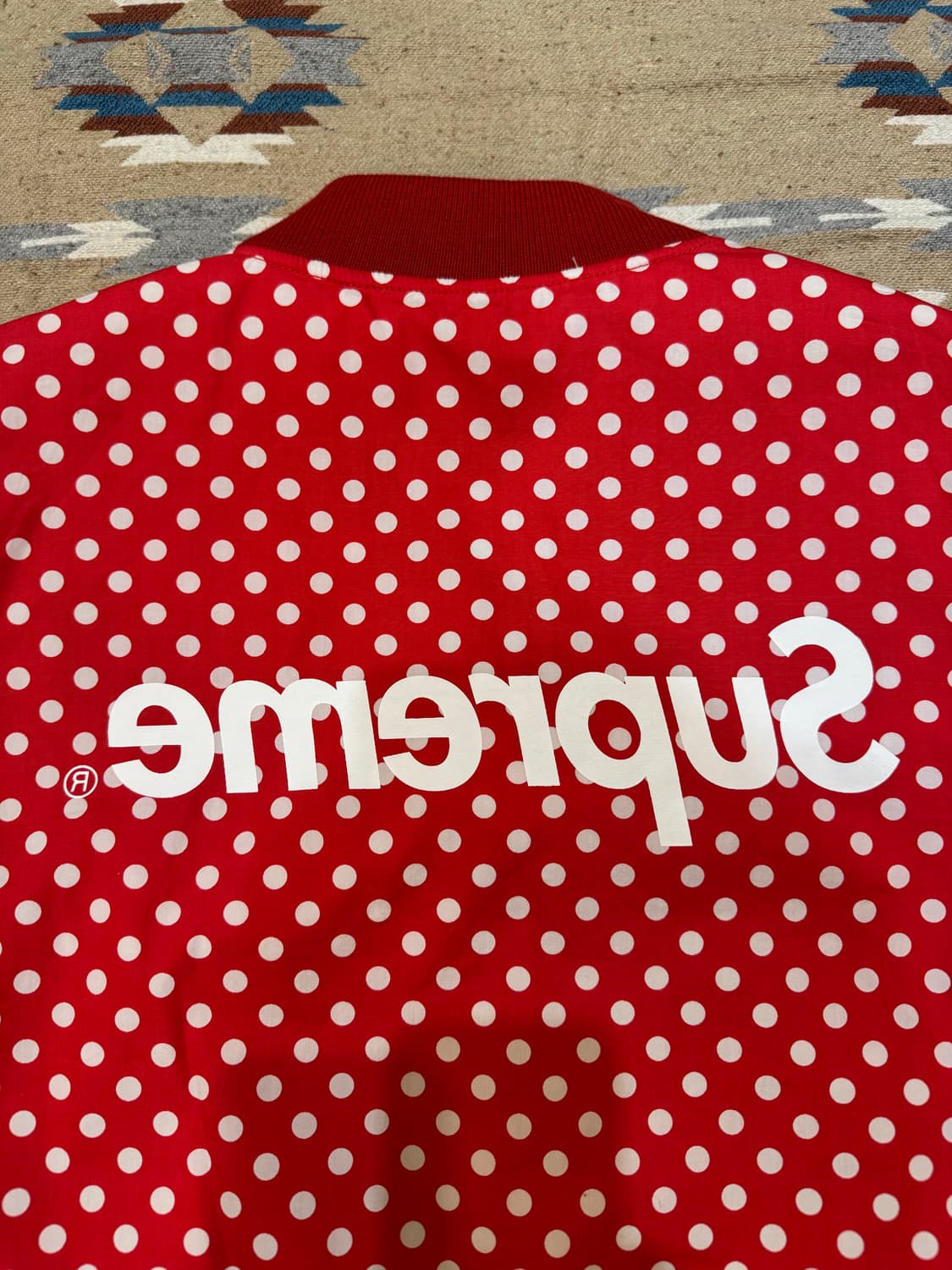 [XL] 슈프림 x 꼼데가르송 셔츠 리버시블 바시티 자켓 레드  상품이미지8