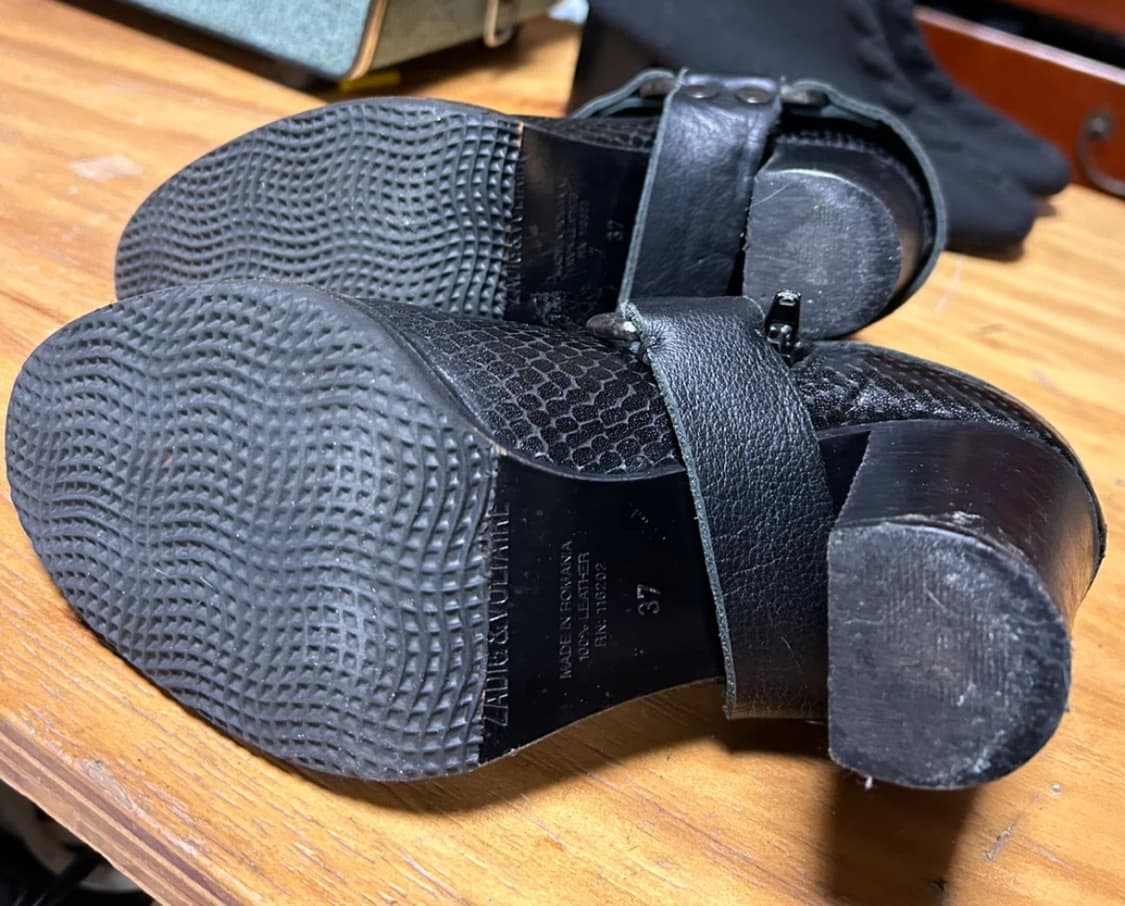 쟈딕앤볼테르 블랙 레더 앵클 부츠 37  상품이미지5