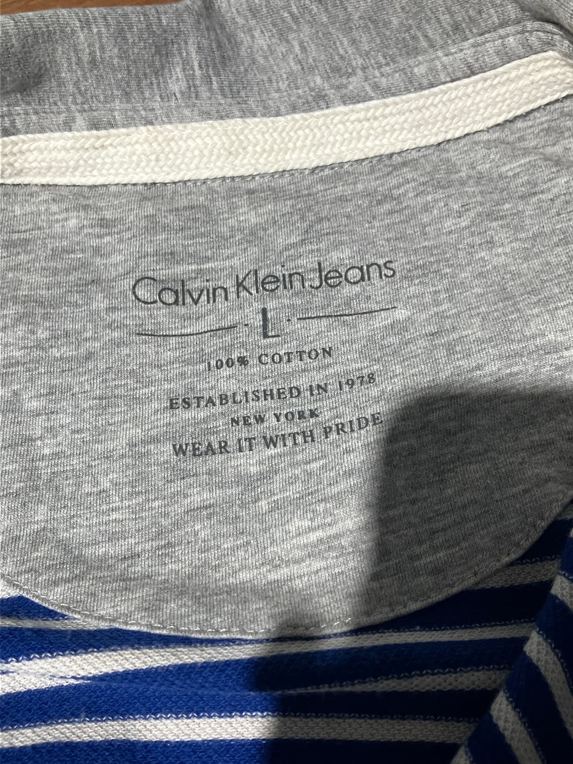 Calvin Klein Jeans 스트라이프 반팔 카라 티셔츠 L 상품이미지7