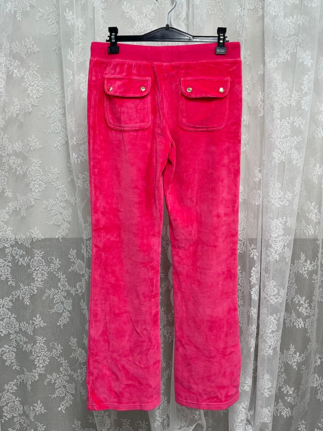 S) 쥬시꾸뛰르 벨벳 트레이닝 팬츠 핑크 상품이미지2