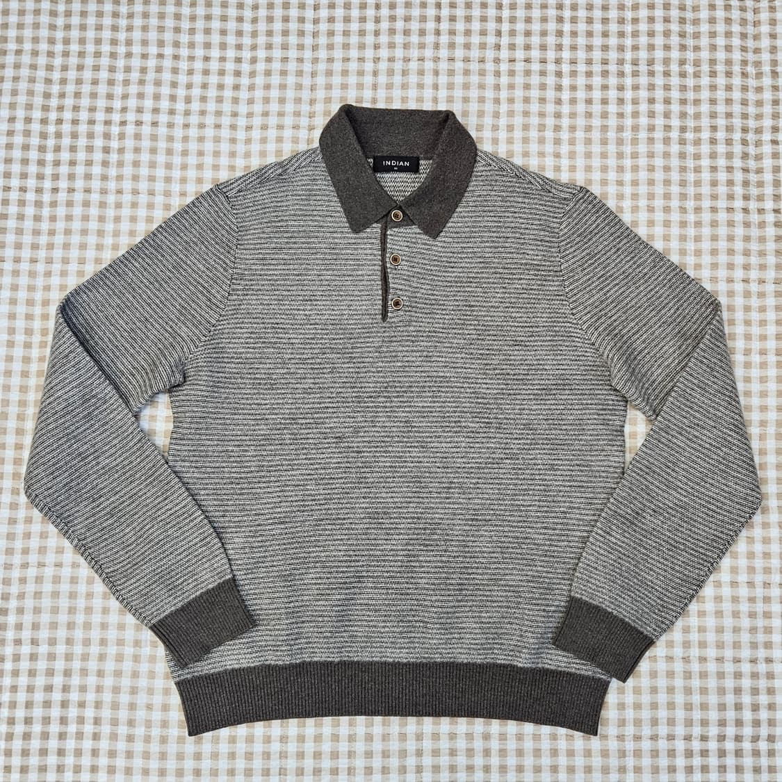 인디안 울100 니트 카라티 남자100 상품이미지1