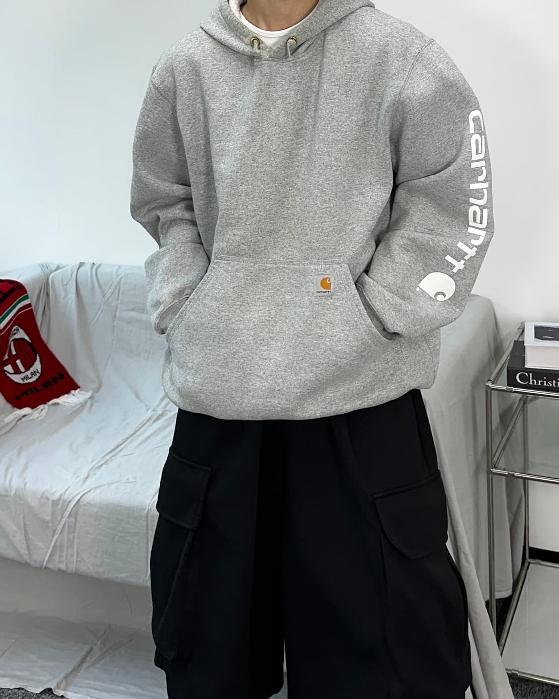칼하트 그레이 후드티 L 상품이미지1