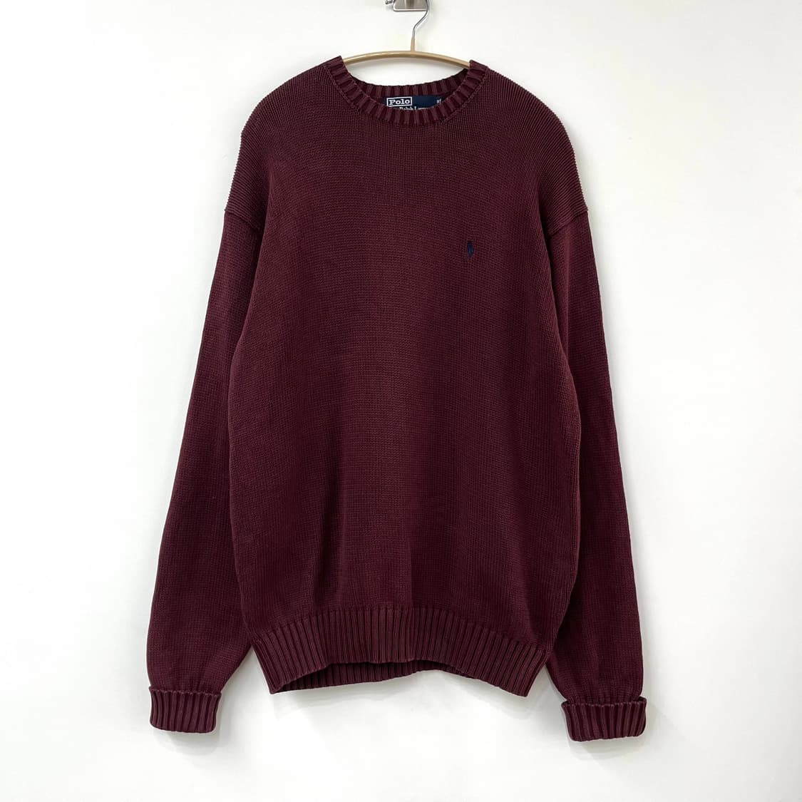 폴로 랄프로렌 네이비 포니 버건디 코튼 니트 상품이미지2