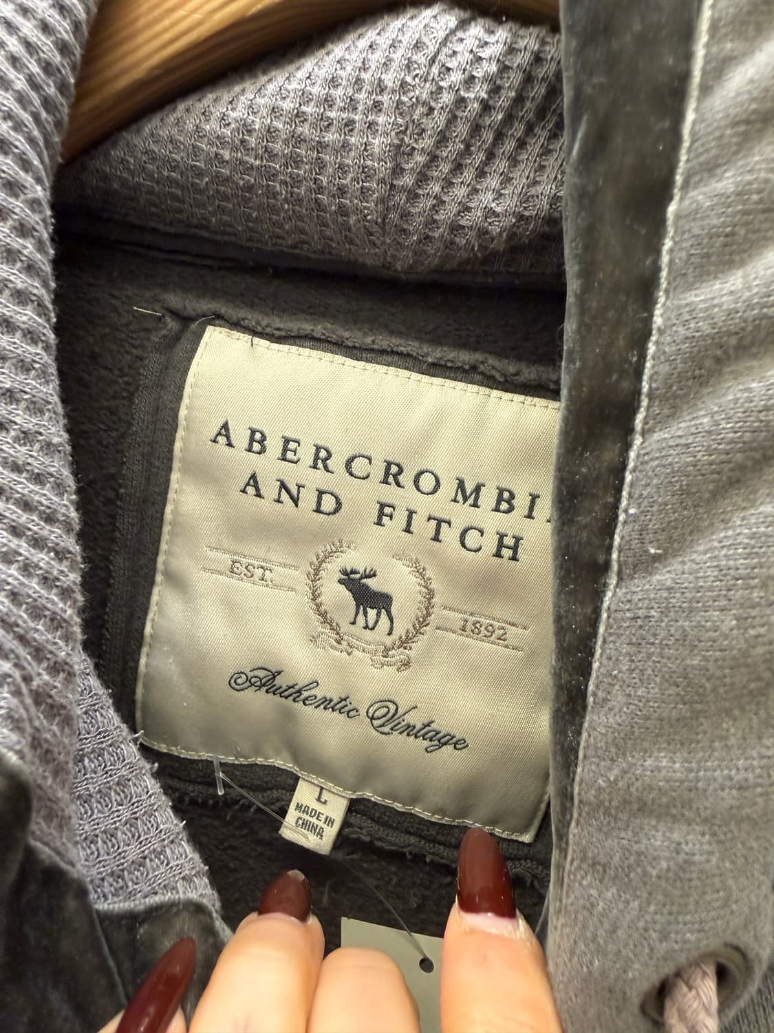 아베크롬비 로고 그래픽 기모 후드티 U1466 상품이미지5