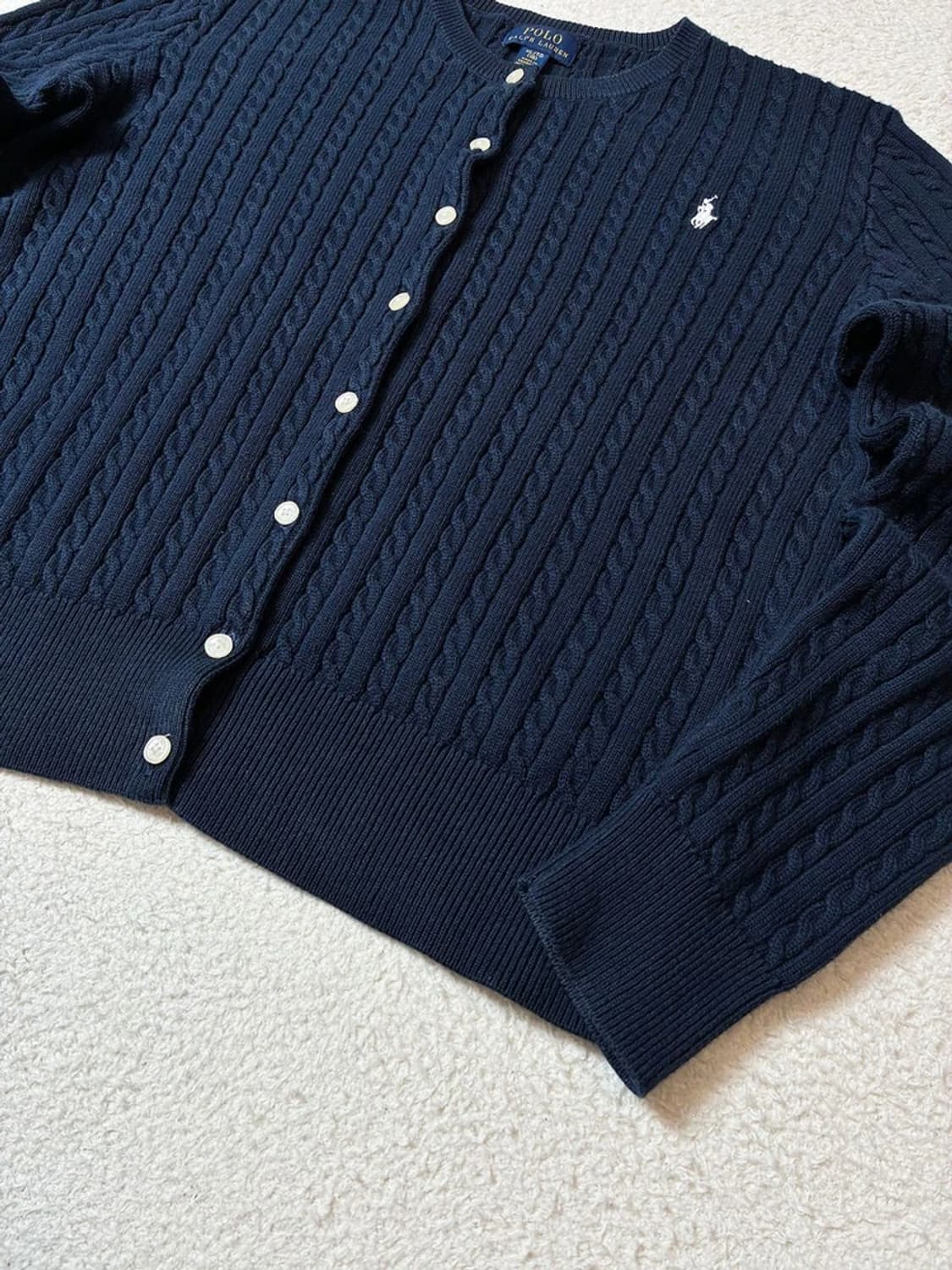 폴로 랄프로렌 크롭 미니 케이블 니트 가디건 PN7225 상품이미지4