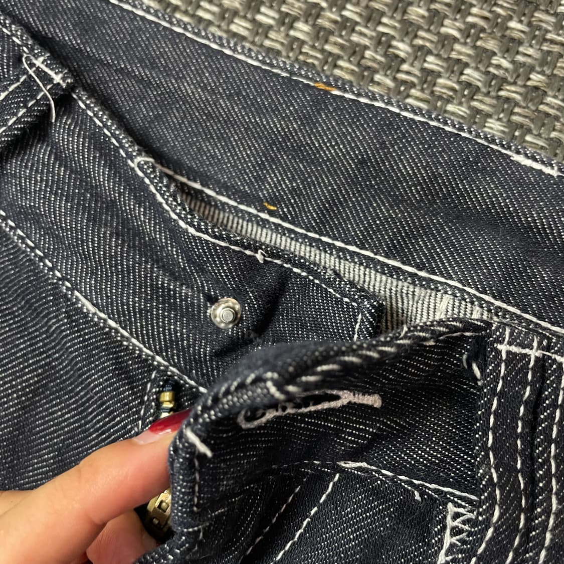 (31) 빈티지 생지 데님 스티치 팬츠 M 상품이미지4