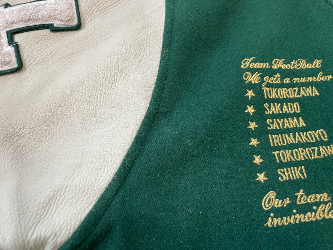 빈티지 아이비 울 멜톤 레더 슬리브 바시티 자켓 J03771 상품이미지8