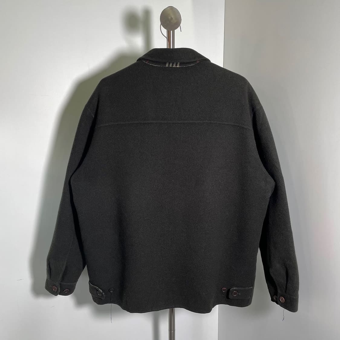 입생로랑 체크 배색 울 자켓 상품이미지2