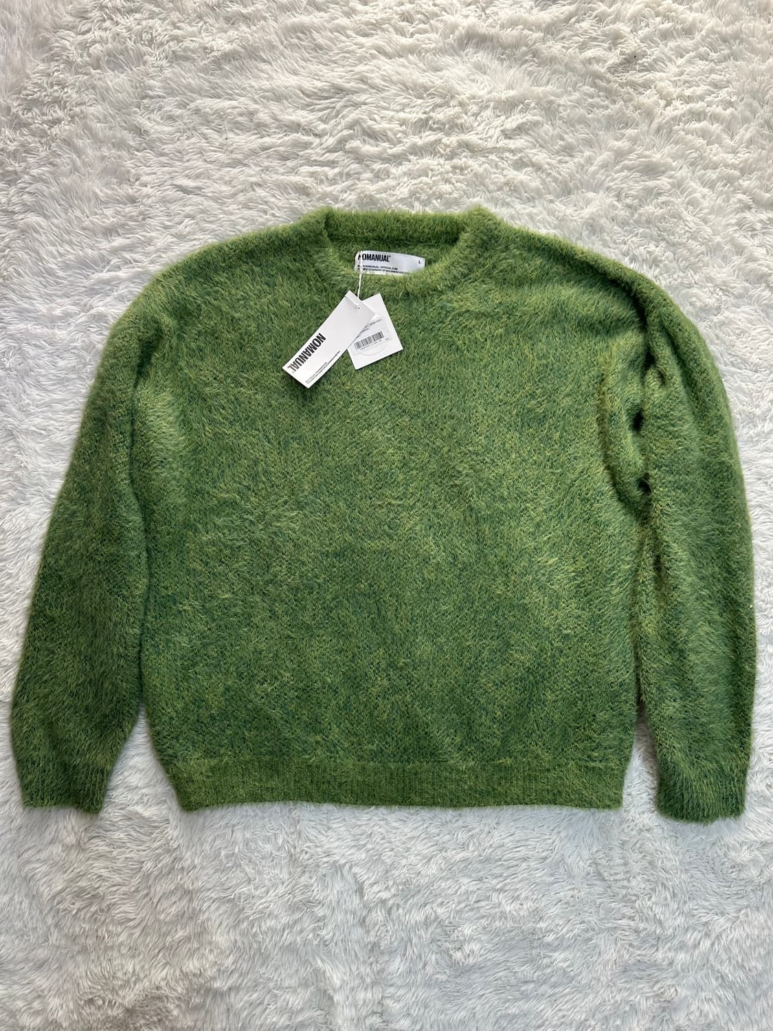 노매뉴얼 퍼지 헤어리 니트 GRASS GREEN 100L 상품이미지1