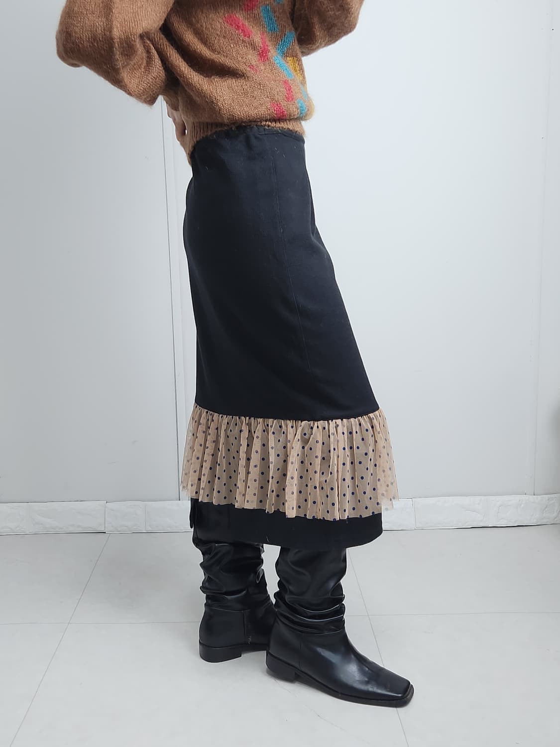 도트 샤 스커트 상품이미지4