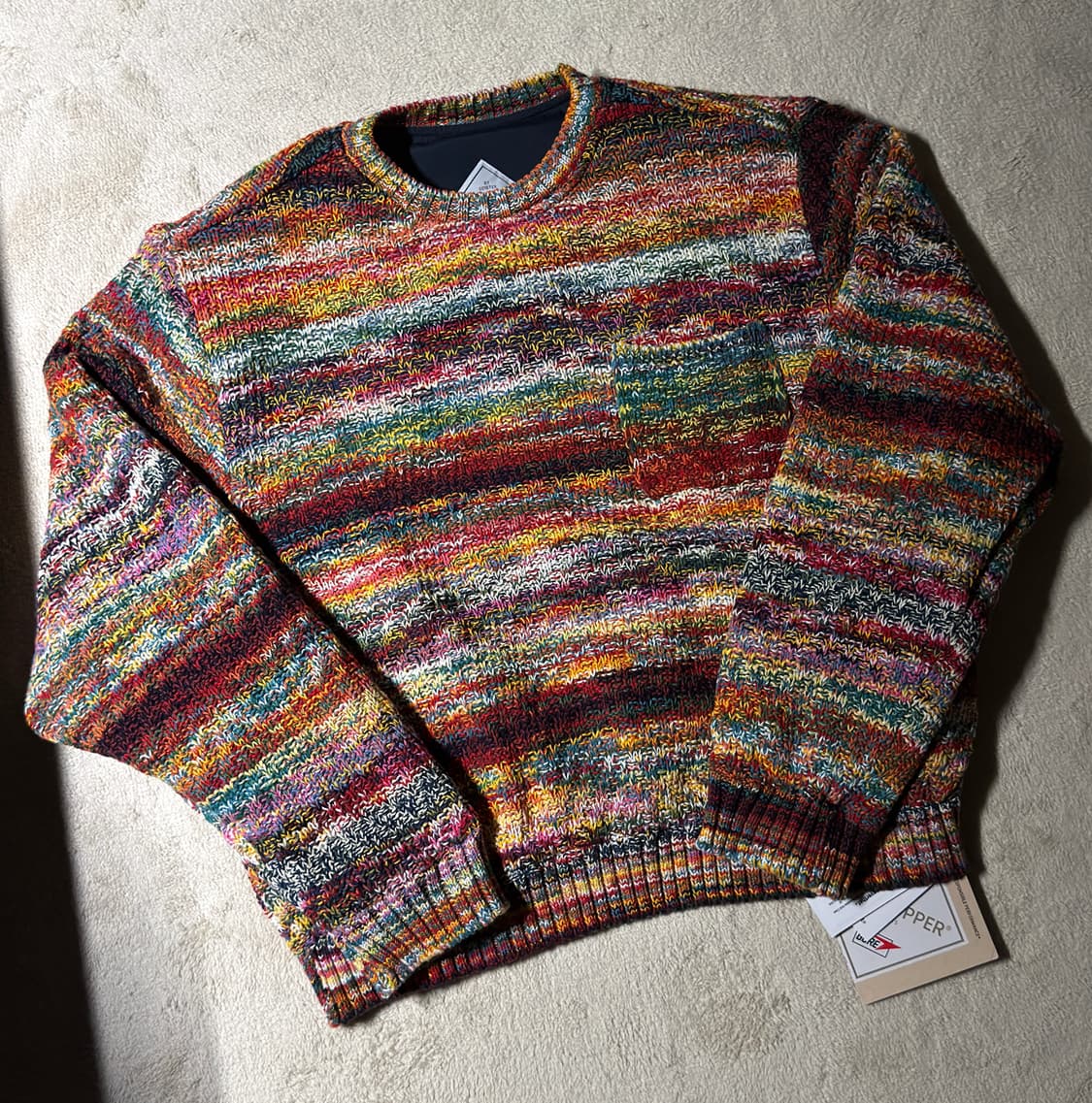 [M]디스이즈네버댓 고어텍스 윈드스탑퍼 리버시블 니트 크루 네이비 상품이미지2