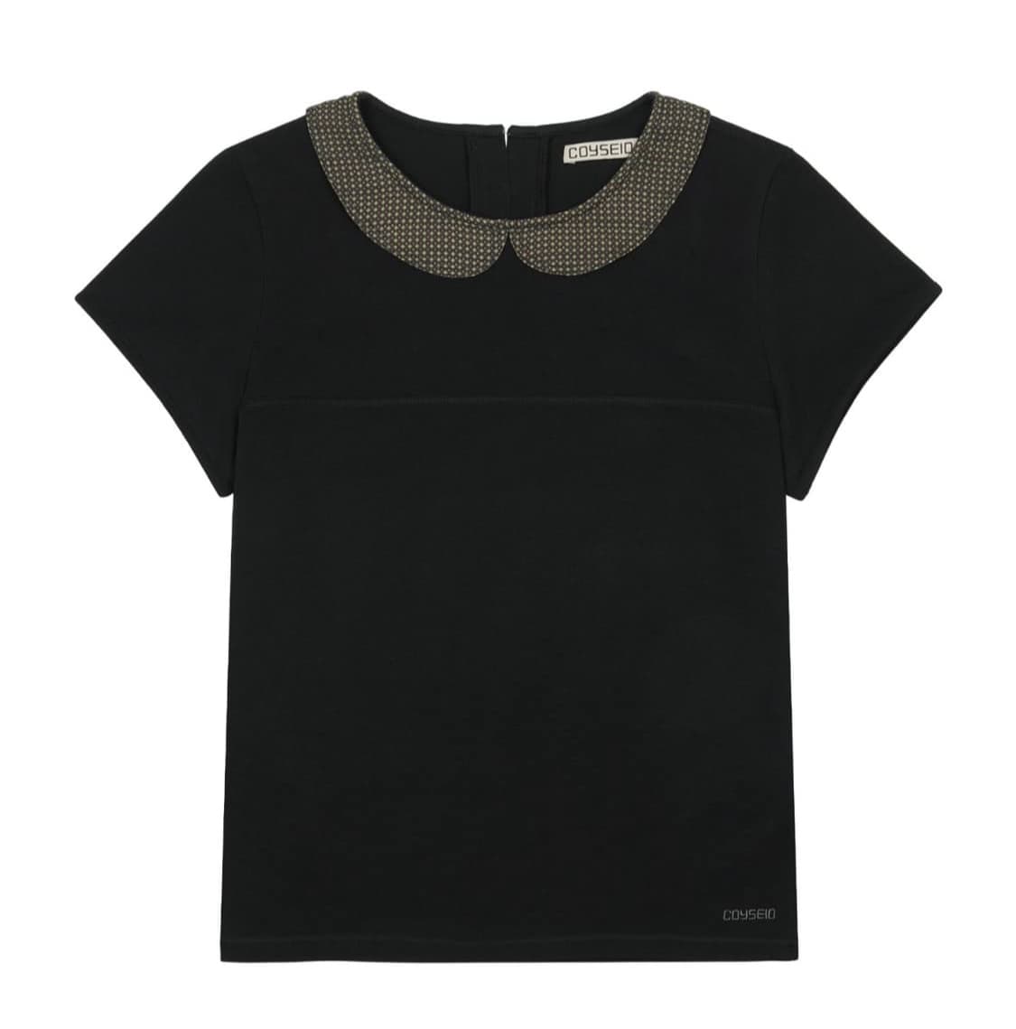 코이세이오 ROUND COLLAR HALF BLOUSE BLACK 상품이미지1