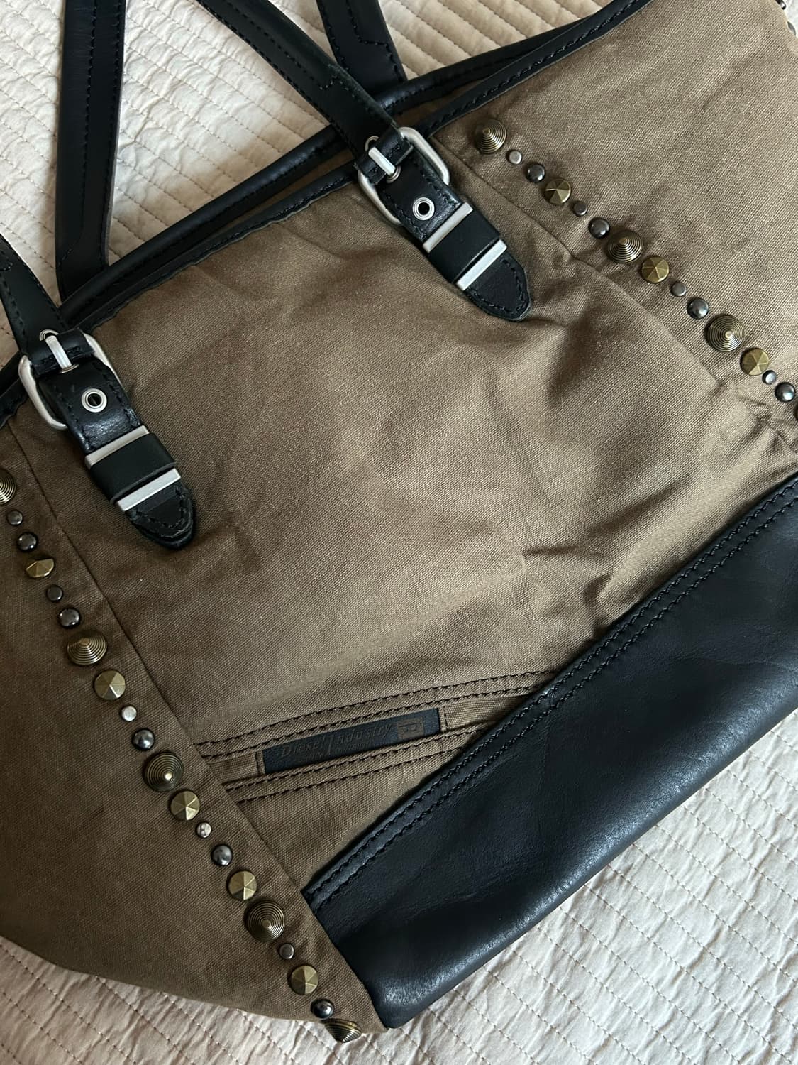 DIESEL Japan Vintage 캔버스 레더 숄더백 브라운 상품이미지4