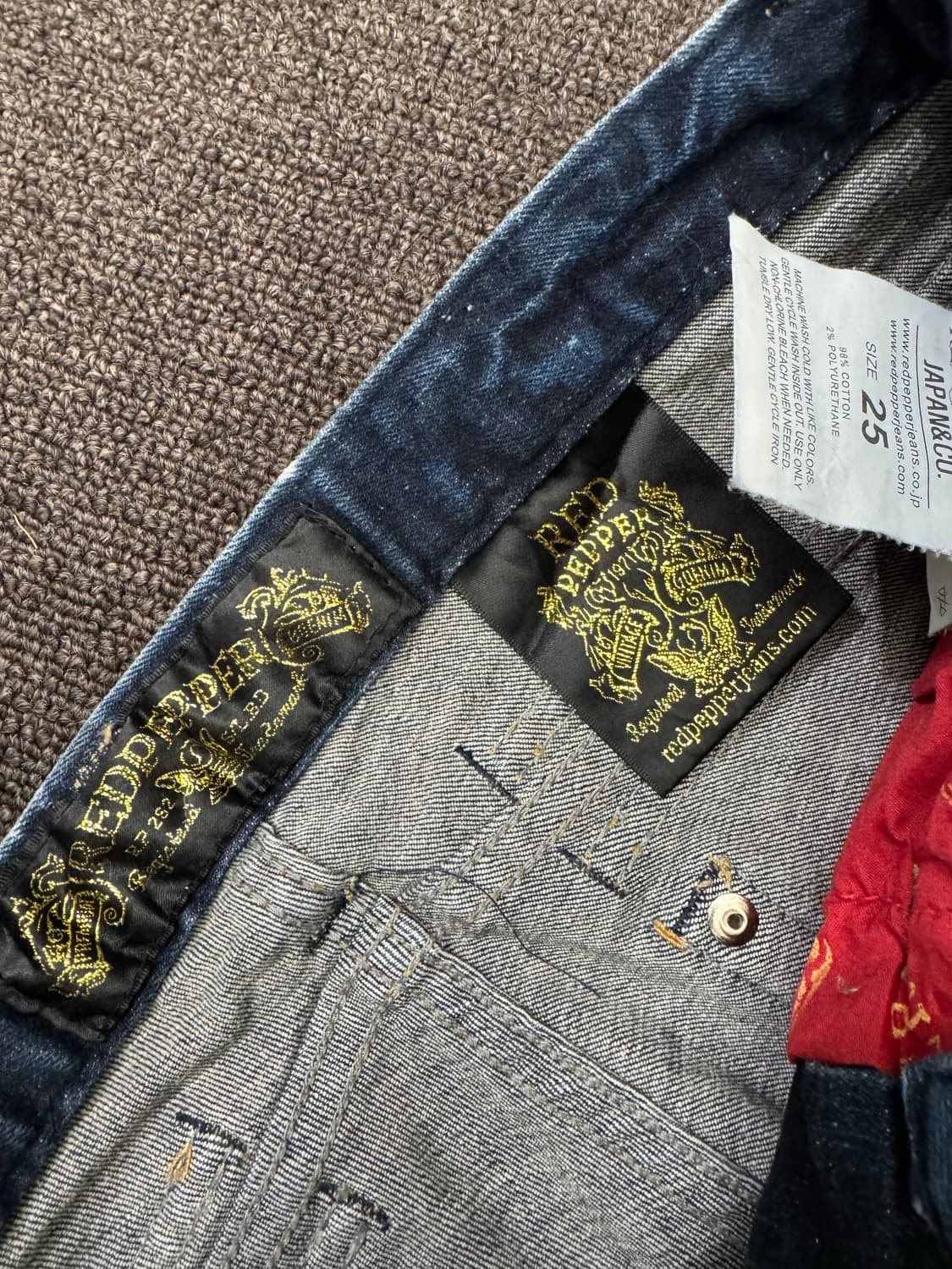 25)레드페퍼 빈티지 Y2K 십자가 패치 자수 로우라이즈 데님팬츠 상품이미지5