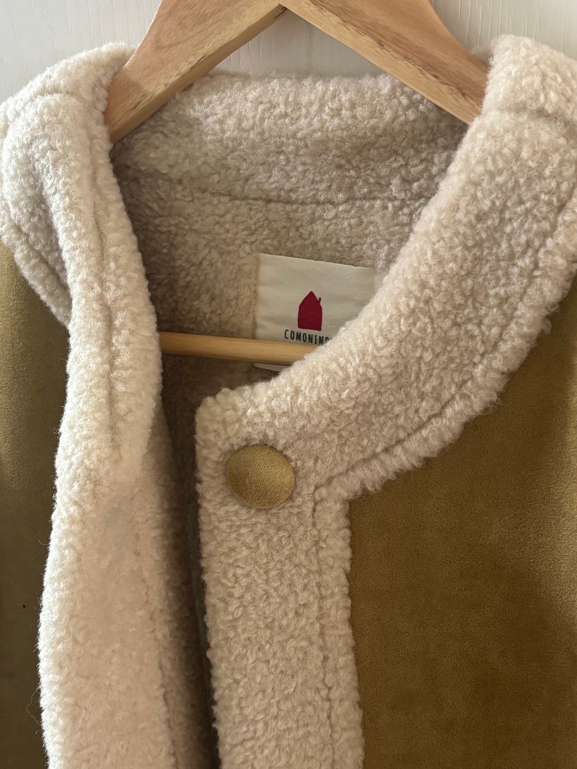 comoninoz 양털무스탕 조끼 베이지브라운 상품이미지2