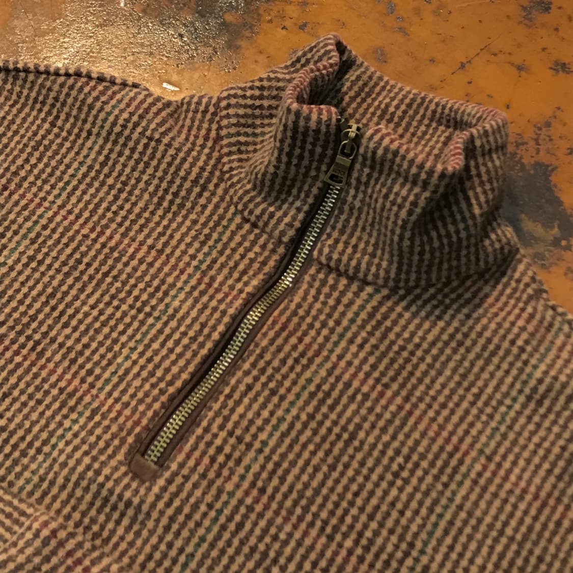 폴로랄프로렌 브라운 체크 코튼 반집업 풀오버 남성 105 사이즈  상품이미지4