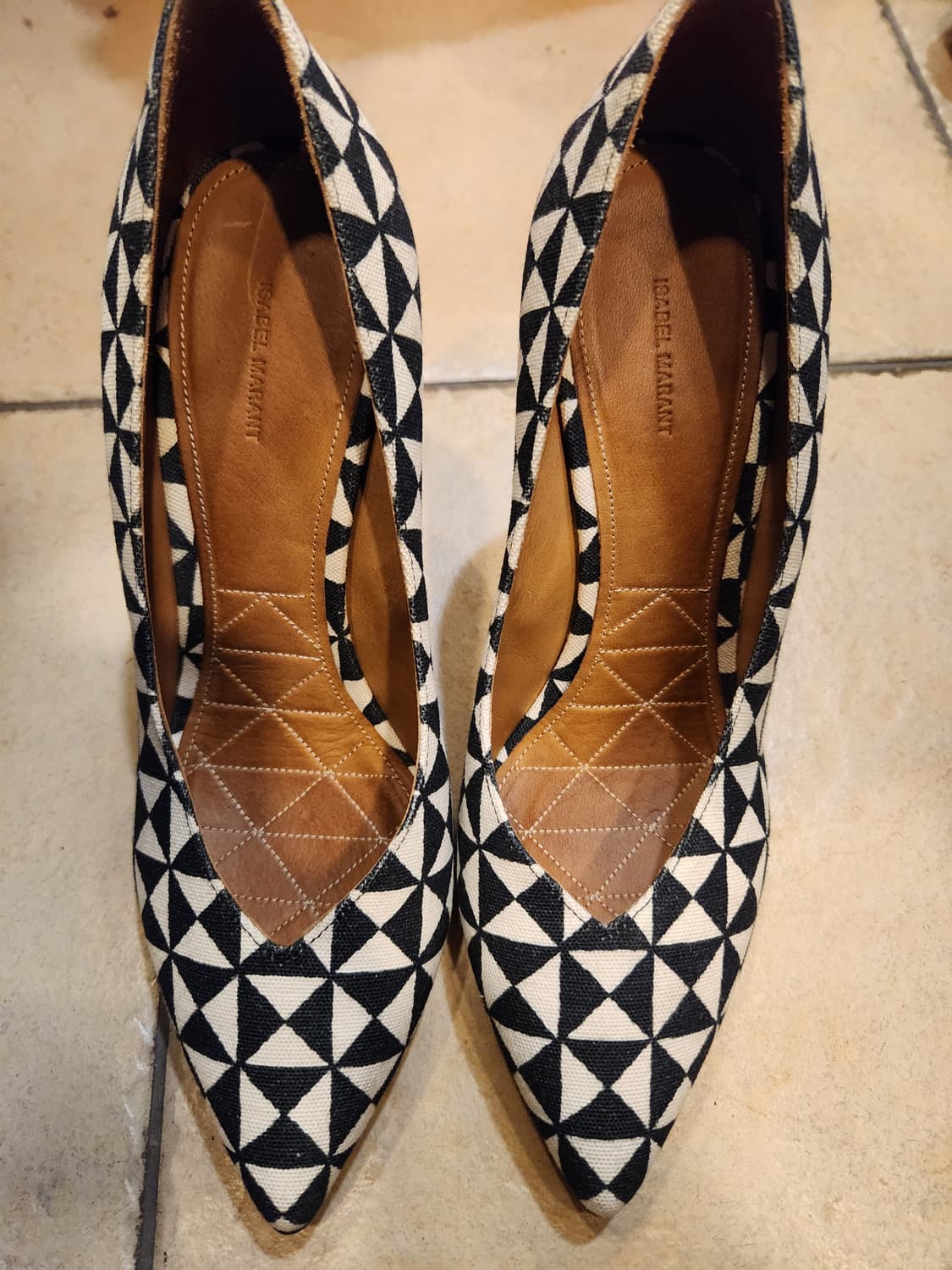 이자벨마랑 블랙 화이트 패턴힐 상품이미지1