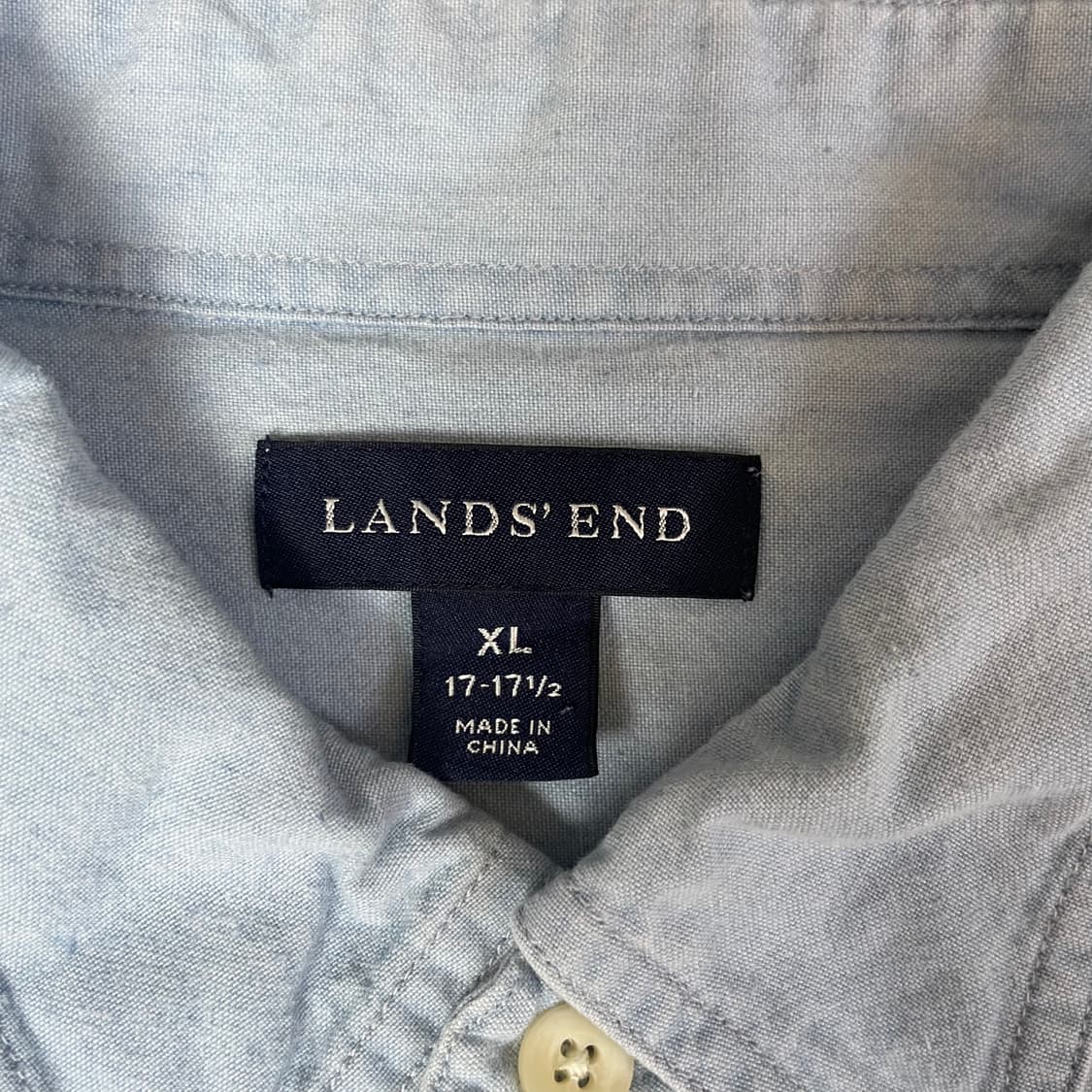 랜즈엔드 KENTEC 투포켓 연청색 옥스퍼드 셔츠 XL 상품이미지5