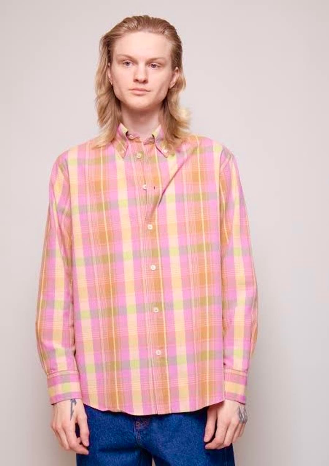 sunflower 선플라워 핑크체크 셔츠 상품이미지3