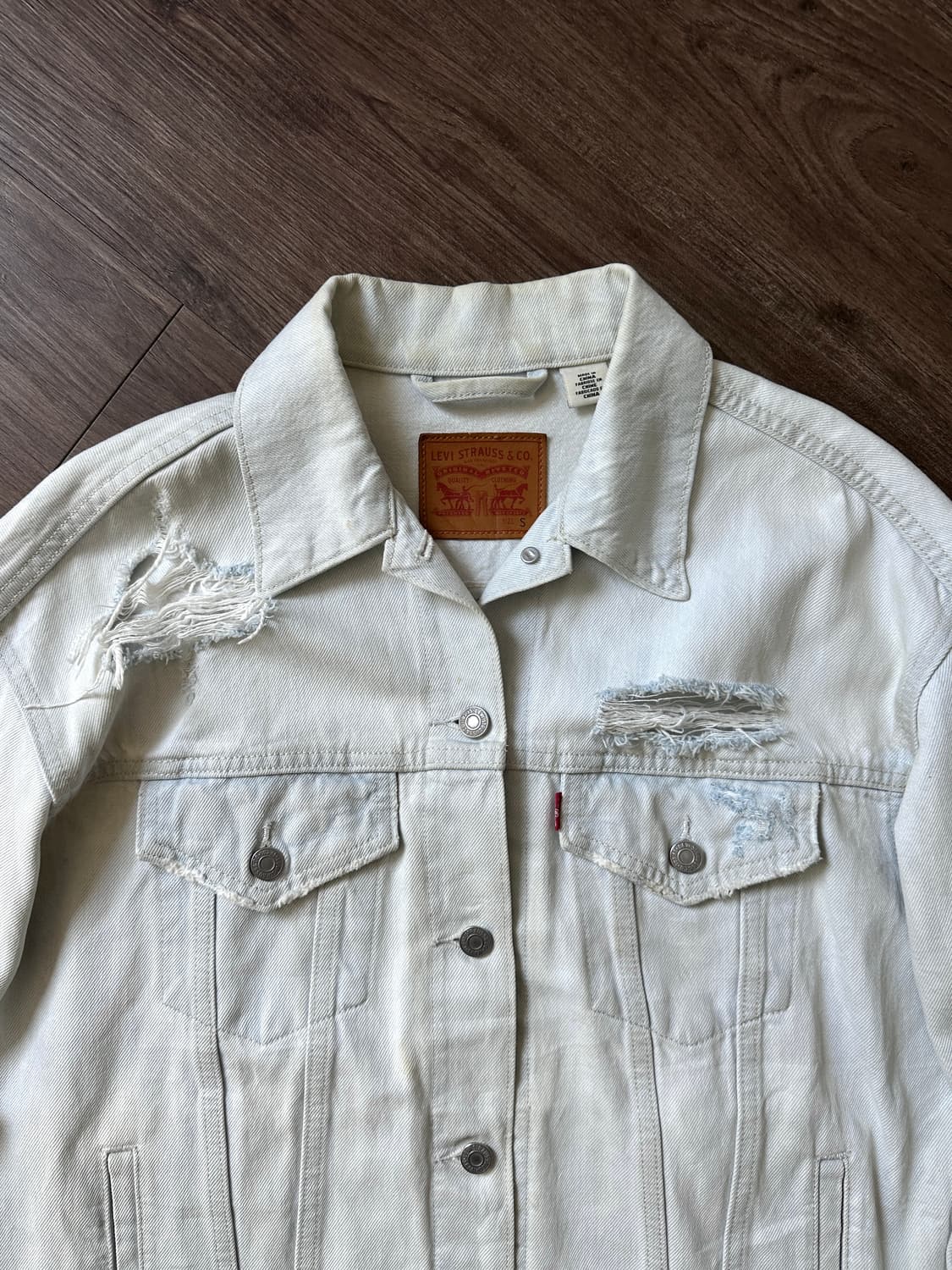 Levi's 디스트레스 퓨어 화이트 트러커 자켓 상품이미지8