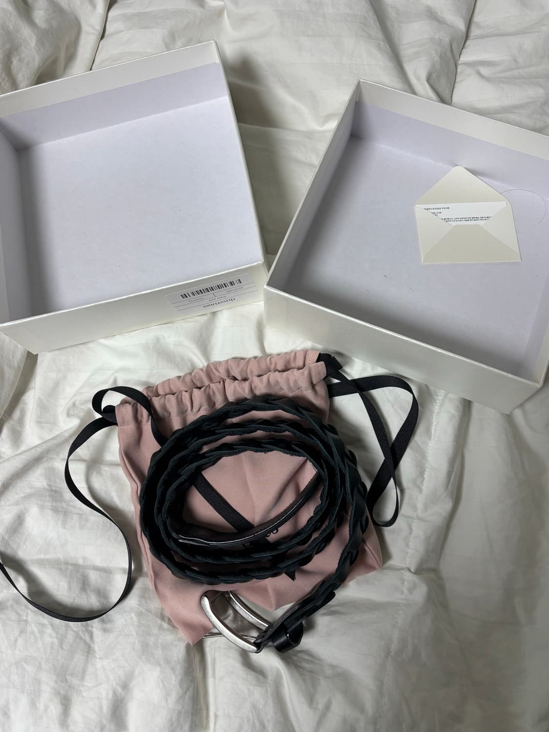 쓰리타임즈 Braid belt black M 상품이미지2