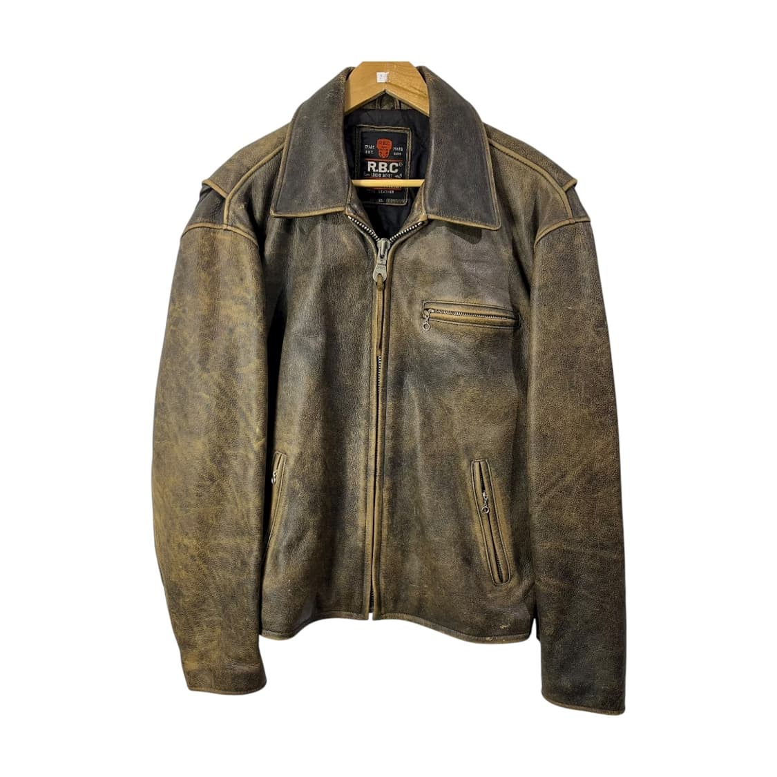 [R.B.C] 90's 알비씨 싱글 카라 레더자켓 상품이미지1