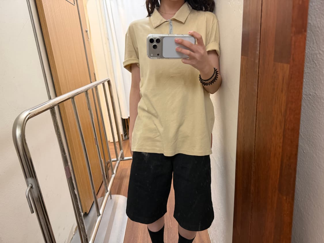 프라다 스포츠 카라 반팔 티셔츠 옐로우 상품이미지1