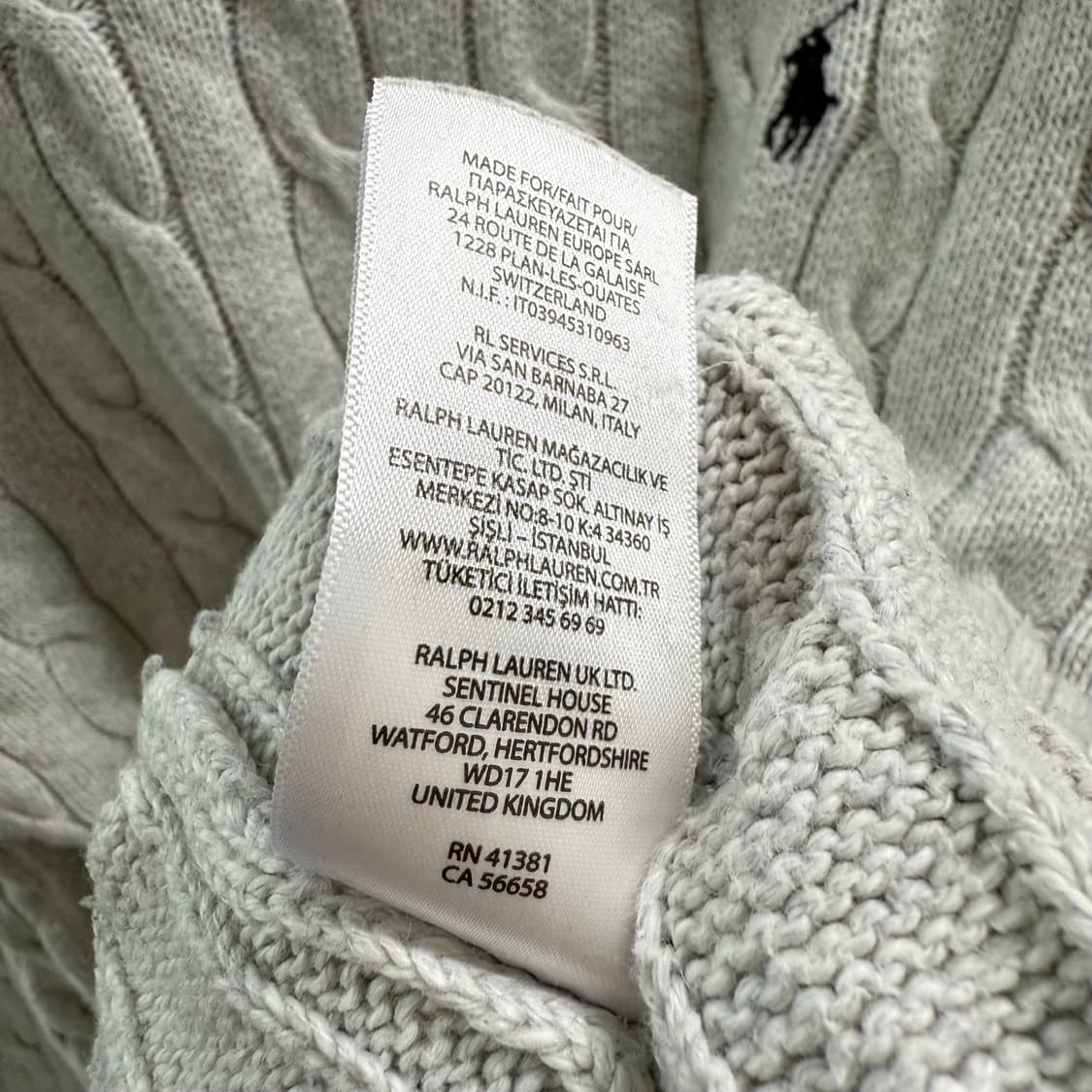 [M] 폴로 그레이 케이블 니트 상품이미지6
