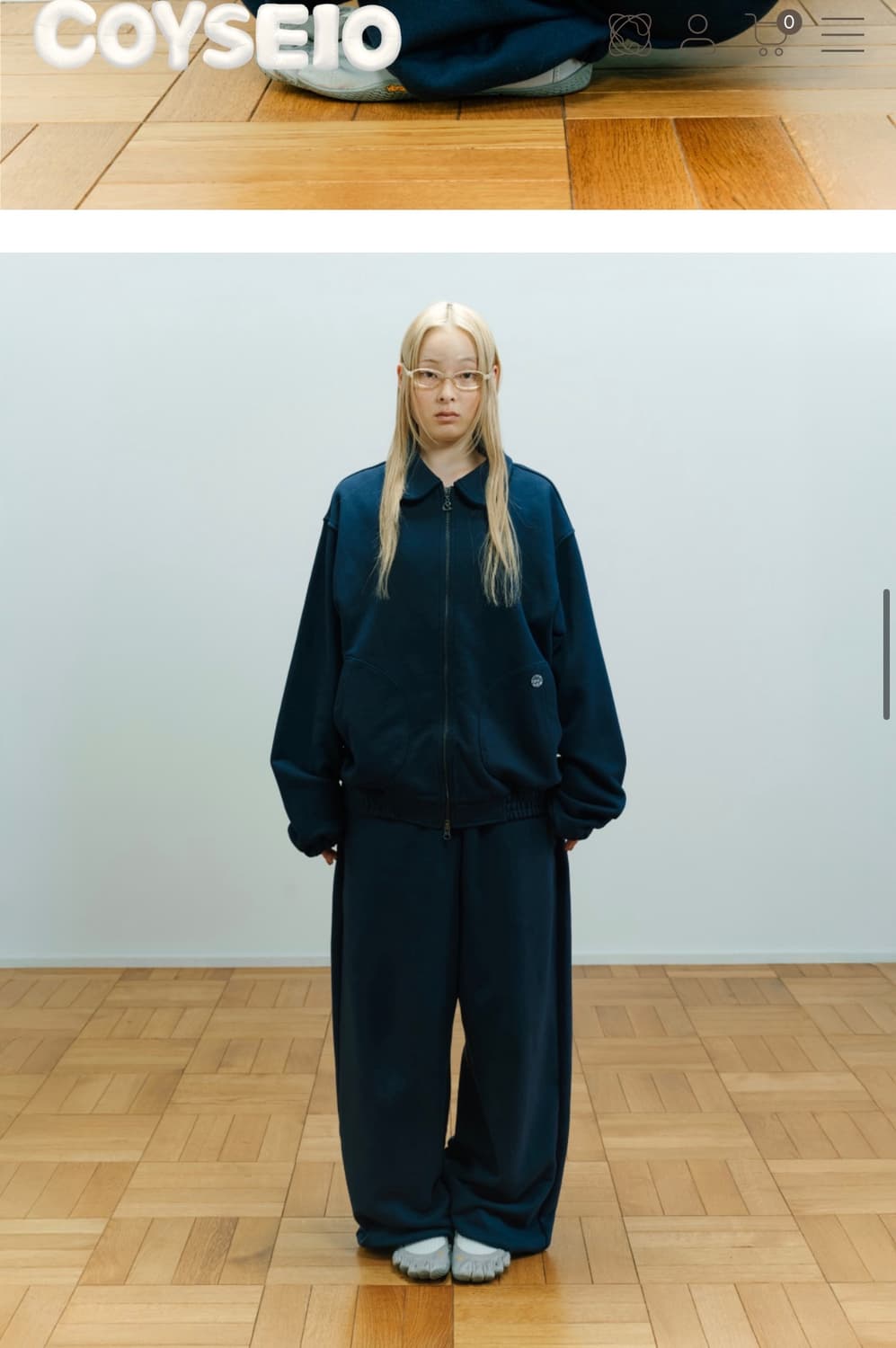 coyseio 038 round track zip up navy 상품이미지2