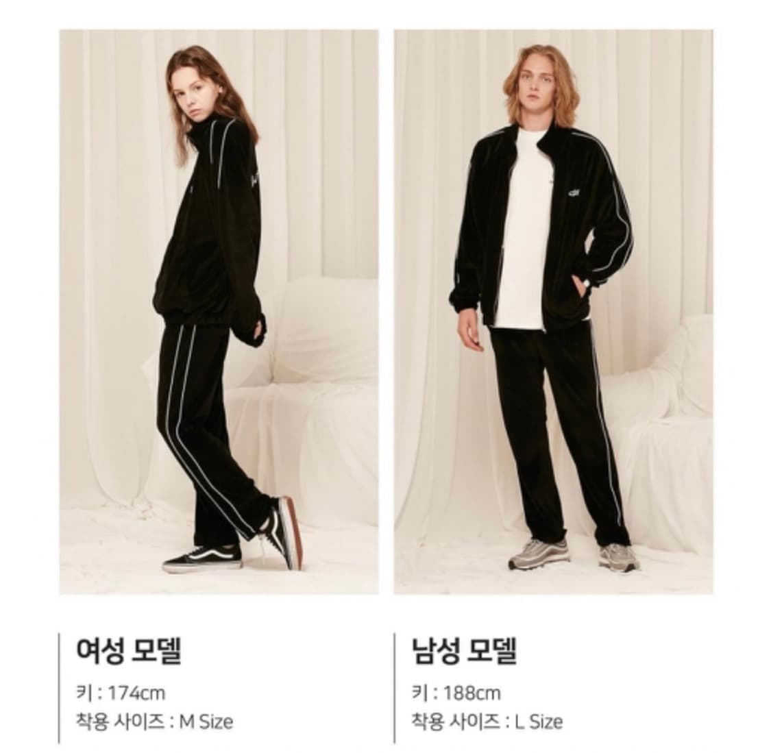 <Urbandtype> 블랙 벨벳 트레이닝 셋업세트_M 상품이미지7
