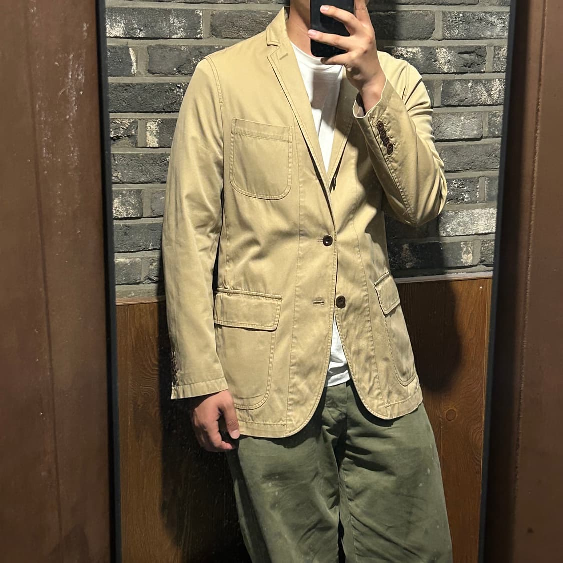 L) 폴로 랄프로렌 카키 면자켓 클래식 블레이저 자켓 상품이미지10